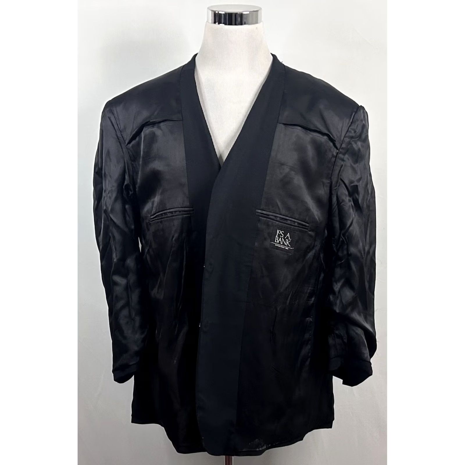 Jos. A. Bank Jos A Bank Sport Coat 50R Wool Black Two-Button Single-Breasted Lined 100% Wool Formal Mens Size US M / EU 48-50 / 2 - 7 Thumbnail