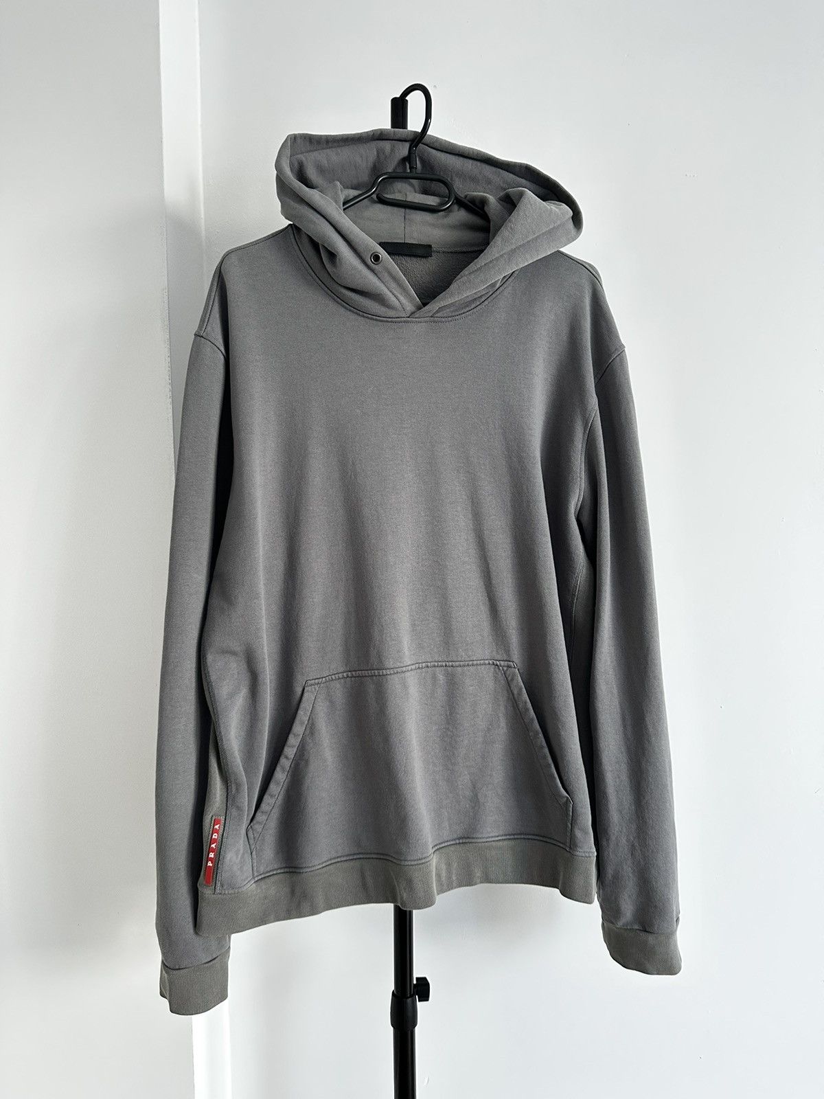 Prada Prada red tab Linea rossa faded grey hoodie Size US XL / EU 56 / 4 - 1 Thumbnail