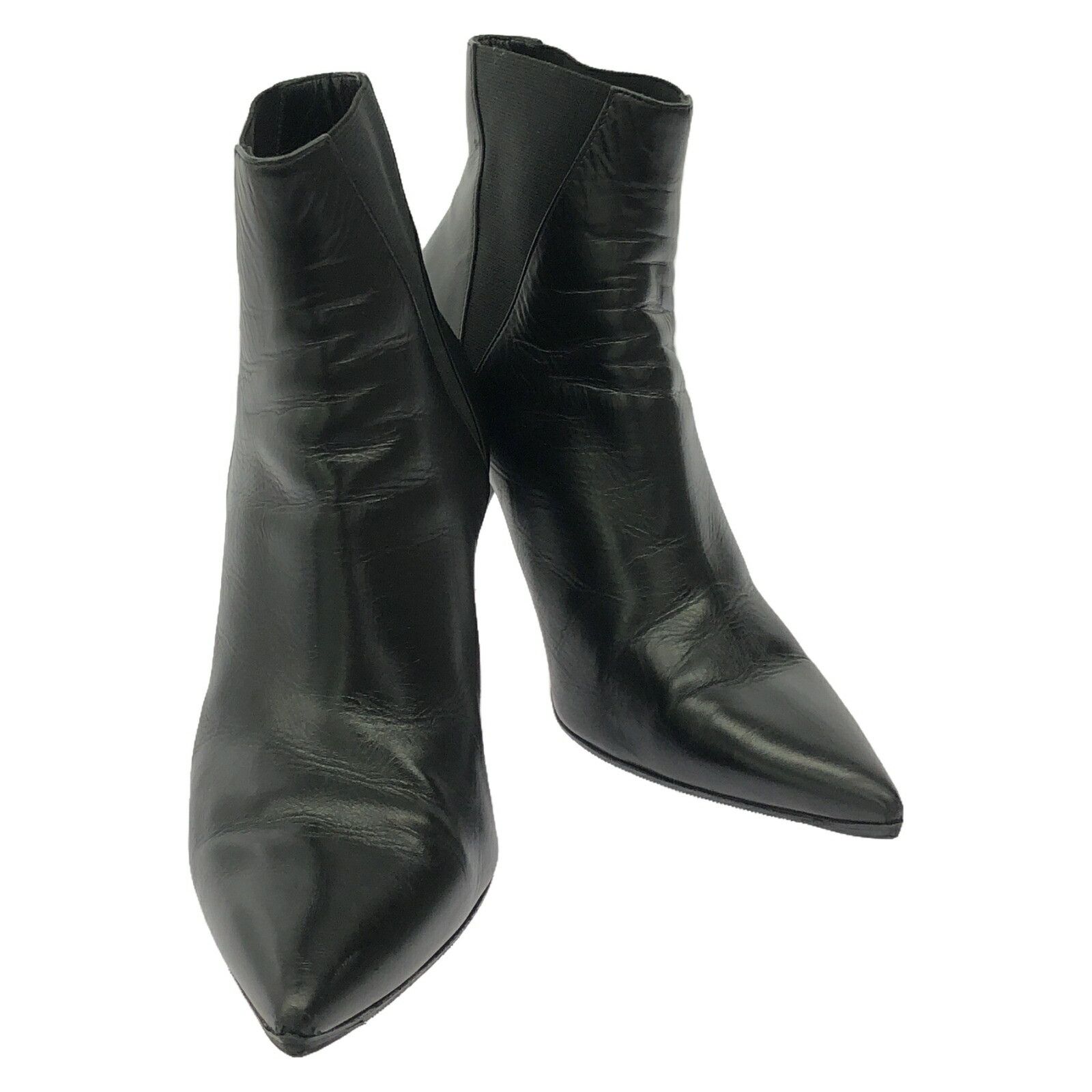 YVES Saint Laurent Paris Boots Leather Boots Leather Shoes in Black, Women's