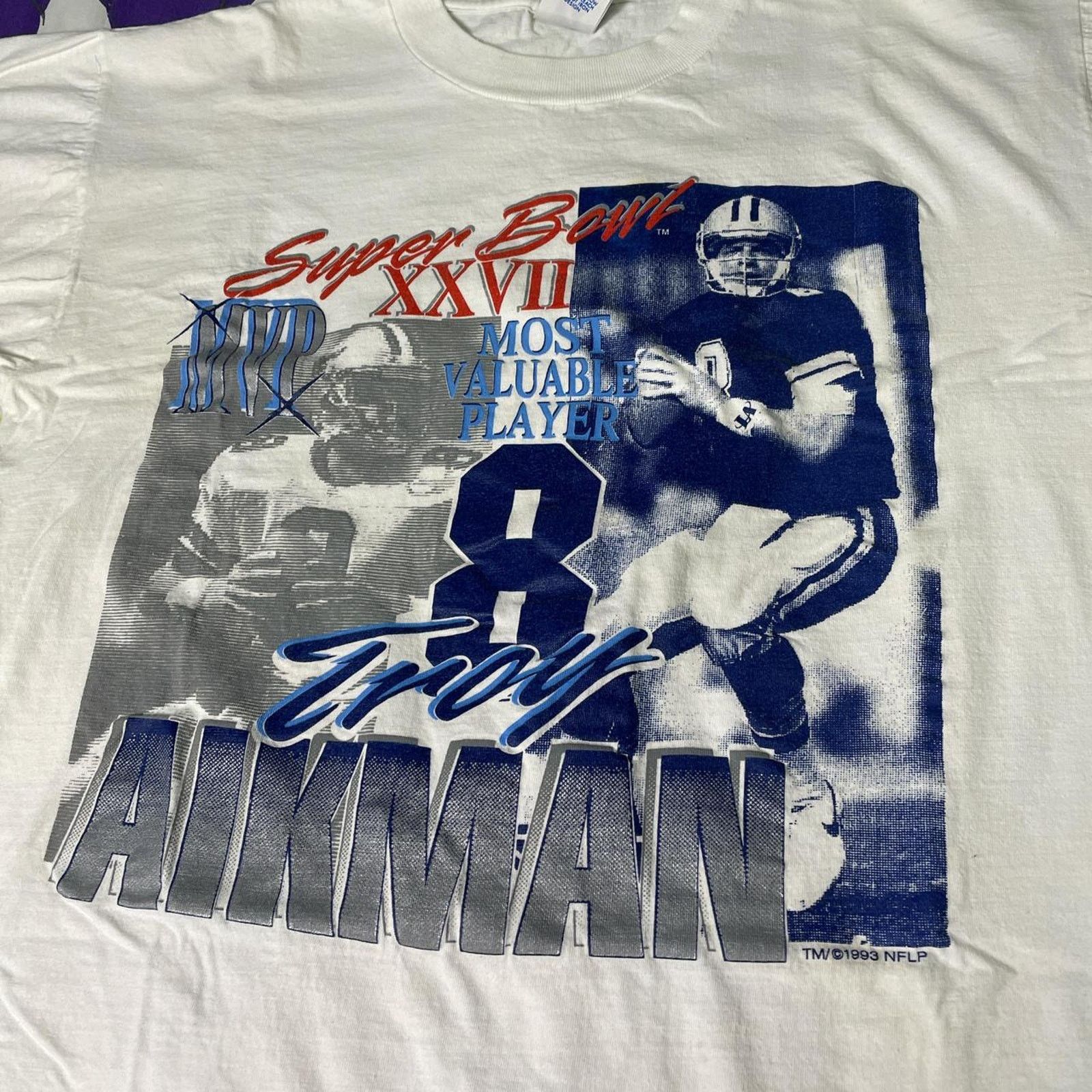 NFL Vintage 1993 NFL Troy Aikman Dallas Cowboys Super Bowl Tee Size US L / EU 52-54 / 3 - 3 Thumbnail
