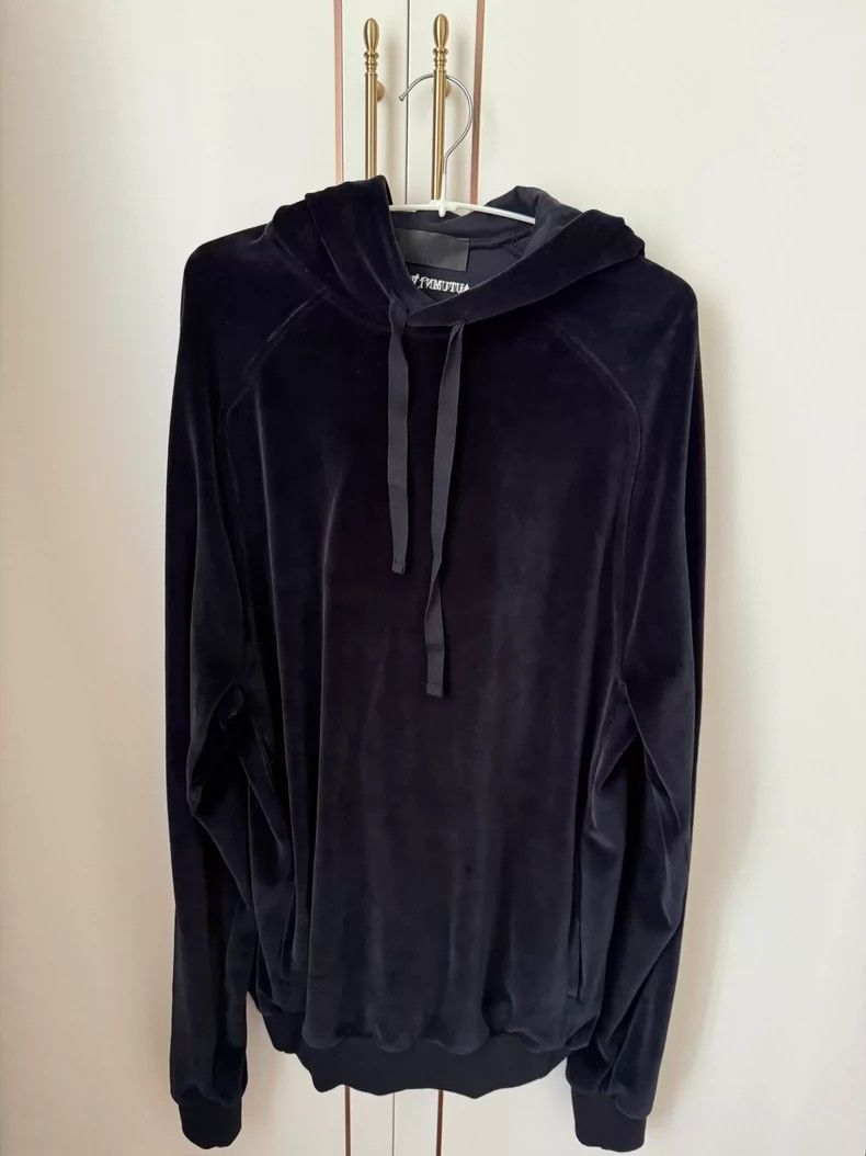 Stylish Black Velvet Hoodie by Haider Ackermann-dmc