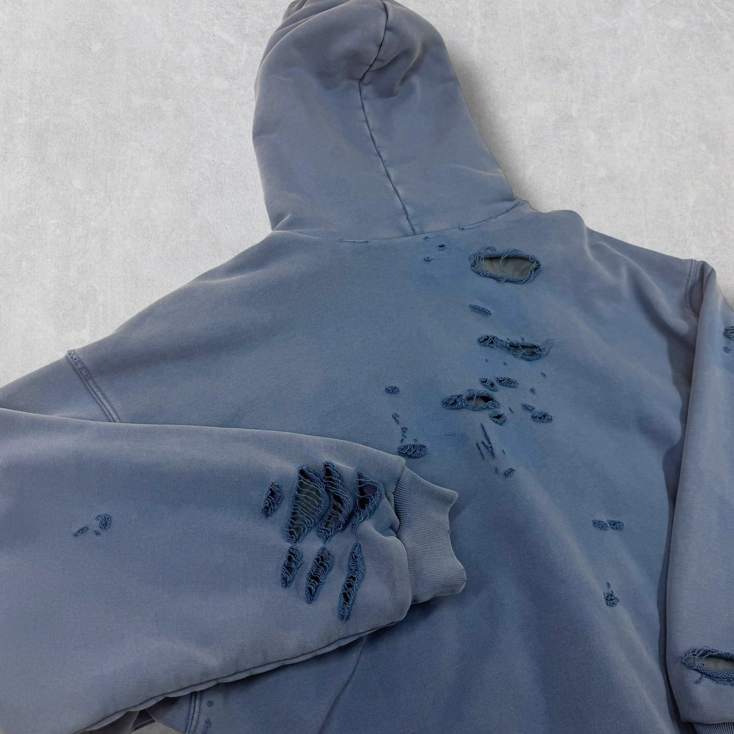 Balenciaga Balenciaga Washed Destruction Printed Logo Hoodie M Size US M / EU 48-50 / 2 - 4 Thumbnail
