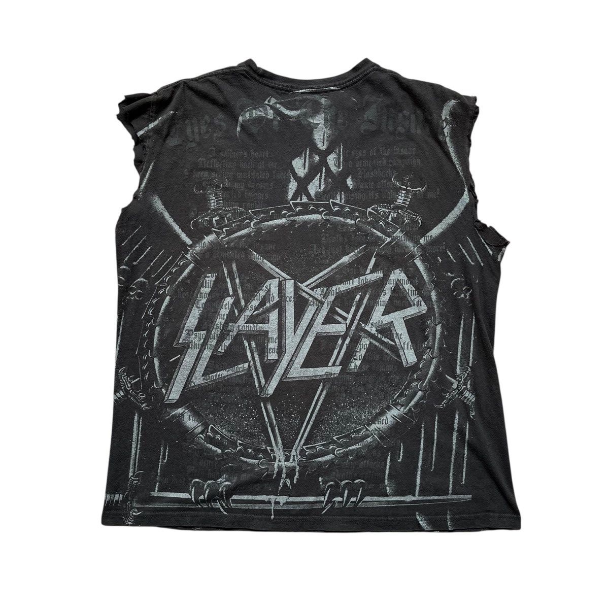 Band Tees × Slayer Slayer Band Over Print Sleeve Less Tee Size US XL / EU 56 / 4 - 2 Thumbnail