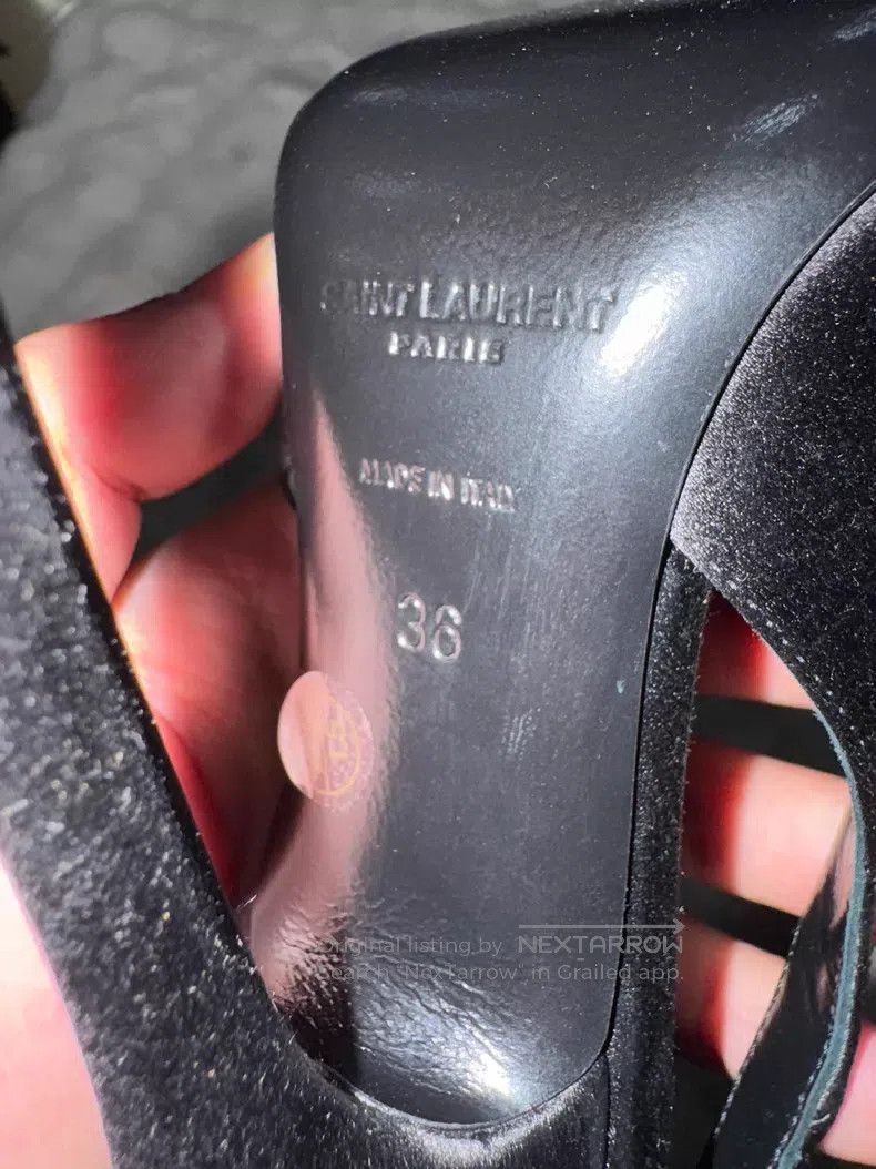 Saint Laurent Paris Saint Laurent Paris Black Crystal Satin High Heels Size US 5.5 / IT 35.5 - 7 Thumbnail
