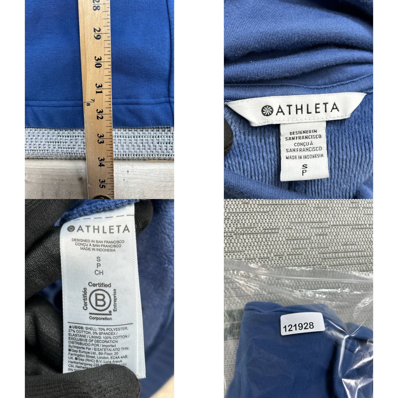 Athleta Athleta Sweatshirt Dress Women S Blue Cozy Karma Pocket Zip Funnel Neck Casual Modern Size S / US 4 / IT 40 - 8 Thumbnail