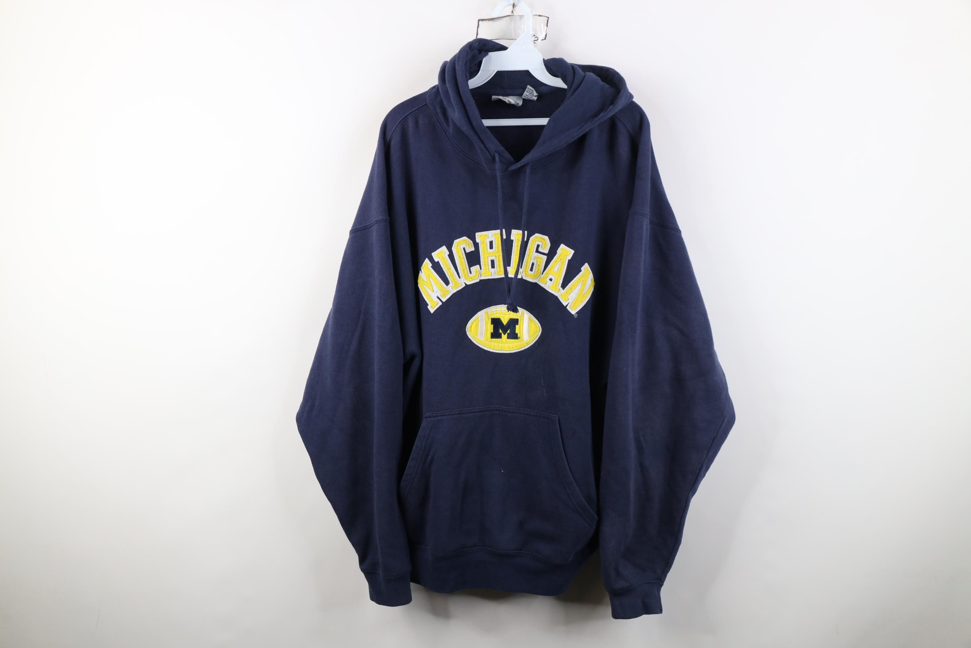 Vintage Vintage 90s Y2K University of Michigan Hoodie Sweatshirt Size US XL / EU 56 / 4 - 1 Thumbnail
