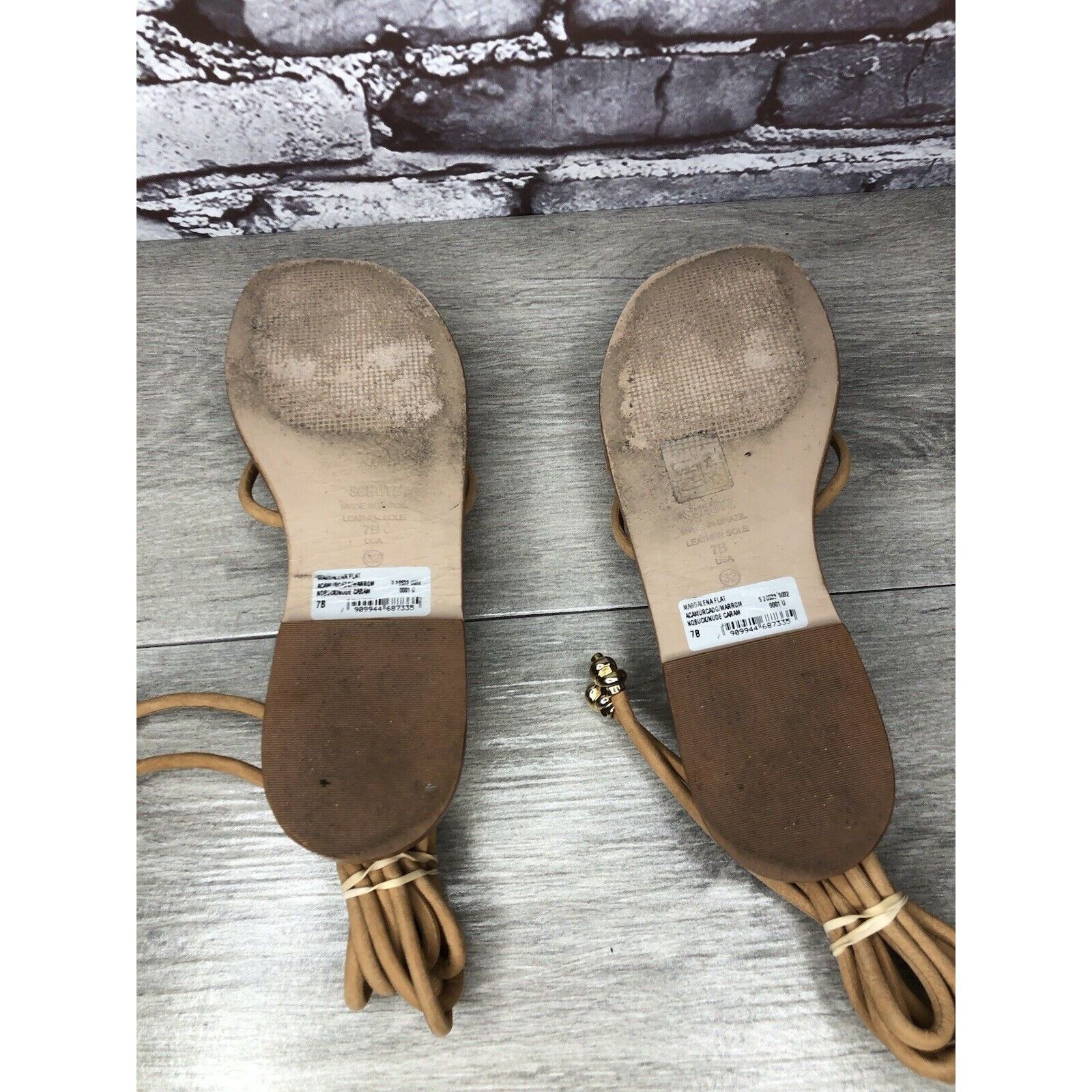 Other SCHUTZ Magdalena Nude Caramel Nubuck Boho Ankle Lace Sandals Size US 7 / IT 37 - 7 Thumbnail
