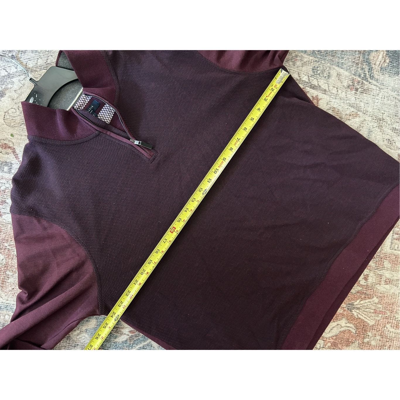 Ted Baker Ted Baker Maroon Burgundy Quarter-Zip Sweater, Ted Sz 7/ US Size US XXL / EU 58 / 5 - 10 Thumbnail