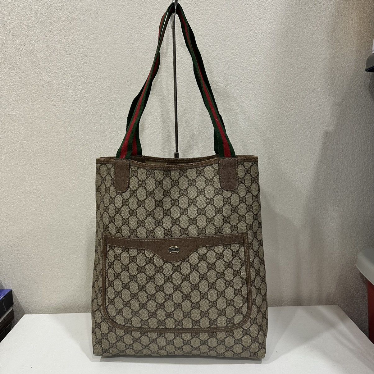 Gucci ‼️YES‼️ VINTAGE GUCCI GG SUPREME SHERRY LINE TOTE BAG Size ONE SIZE - 2 Thumbnail