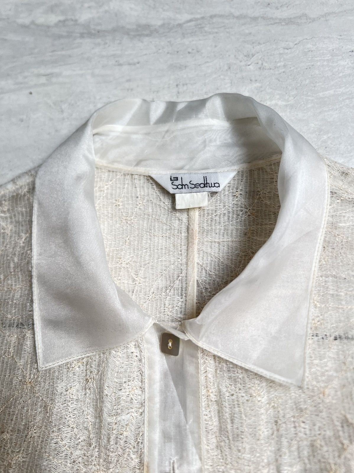 Other Japanese Brand Sdm Sedhwa White Mesh Shirt Size US XS / EU 42 / 0 - 10 Thumbnail
