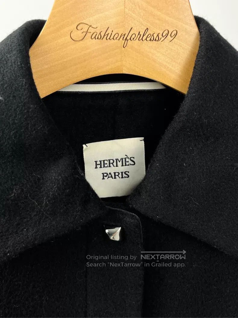 Hermes Hermes Black Metal Button Long Sleeve Collar Jacket Size XXS / US 00 / IT 34 - 4 Thumbnail
