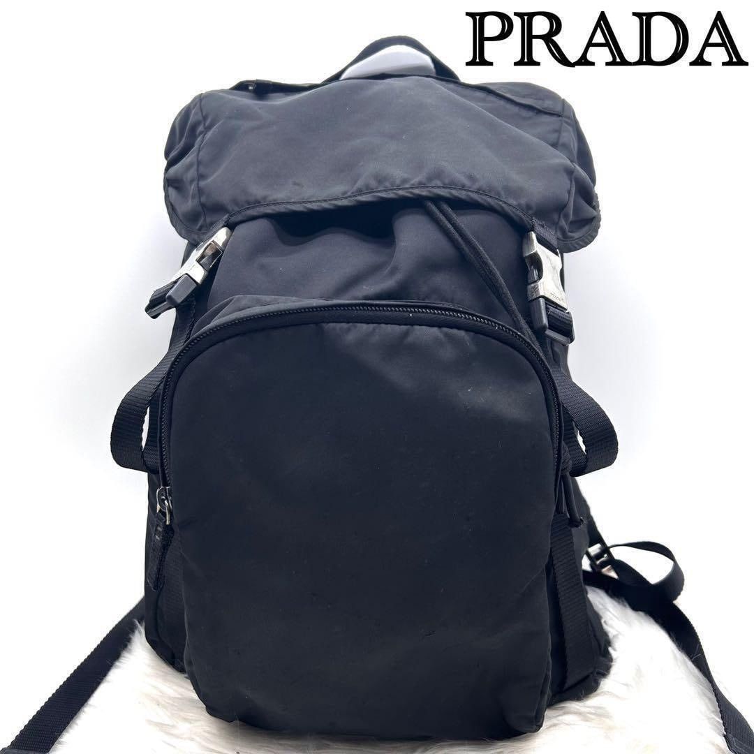 image of Vintage Prada Tessuto V135 Nylon Backpack in Black, Men's