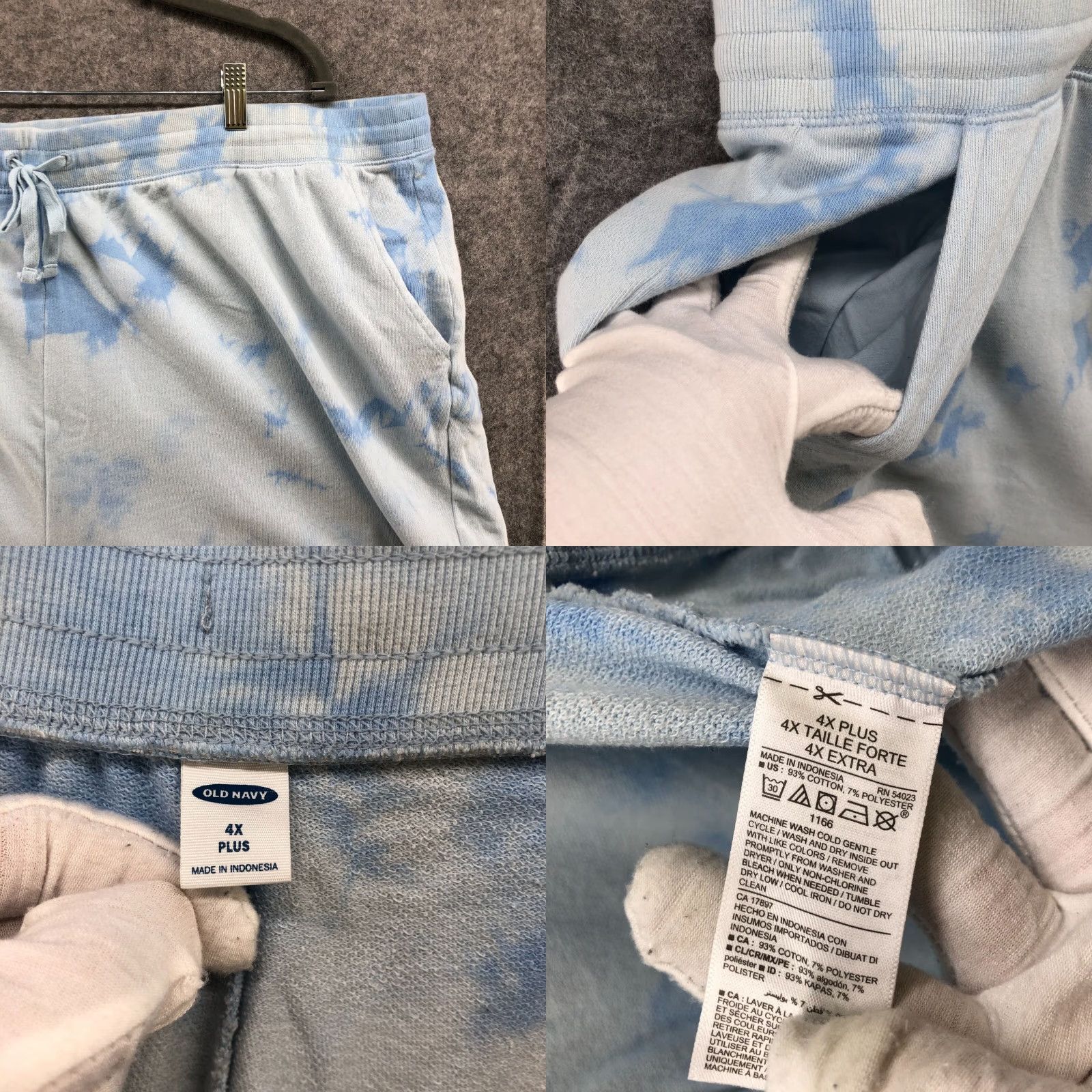 Old Navy Old Navy Women's 4X Tie Dye Fleece Sweat Shorts Lounge Casual High Rise Plus Size Blue Size 40" / US 18 - 8 Thumbnail