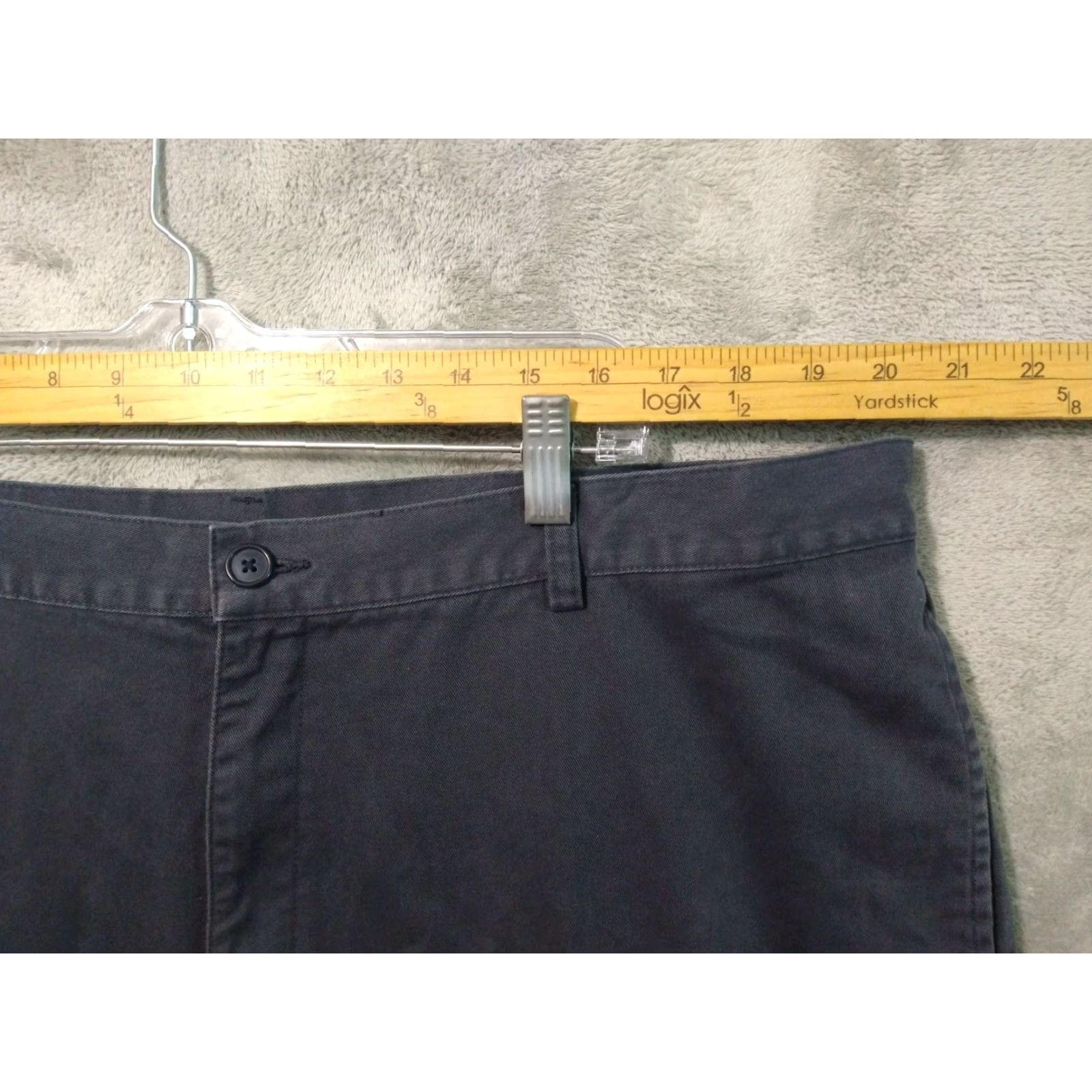 Vintage LL Bean Pants Mens 42x27 Gray Chino Flat Front Lined Tapered Pocket Slash 27 In Inseam 42 Waist Regular 100% Cotton Casual Travel Mens Size US 42 / EU 58 - 3 Thumbnail