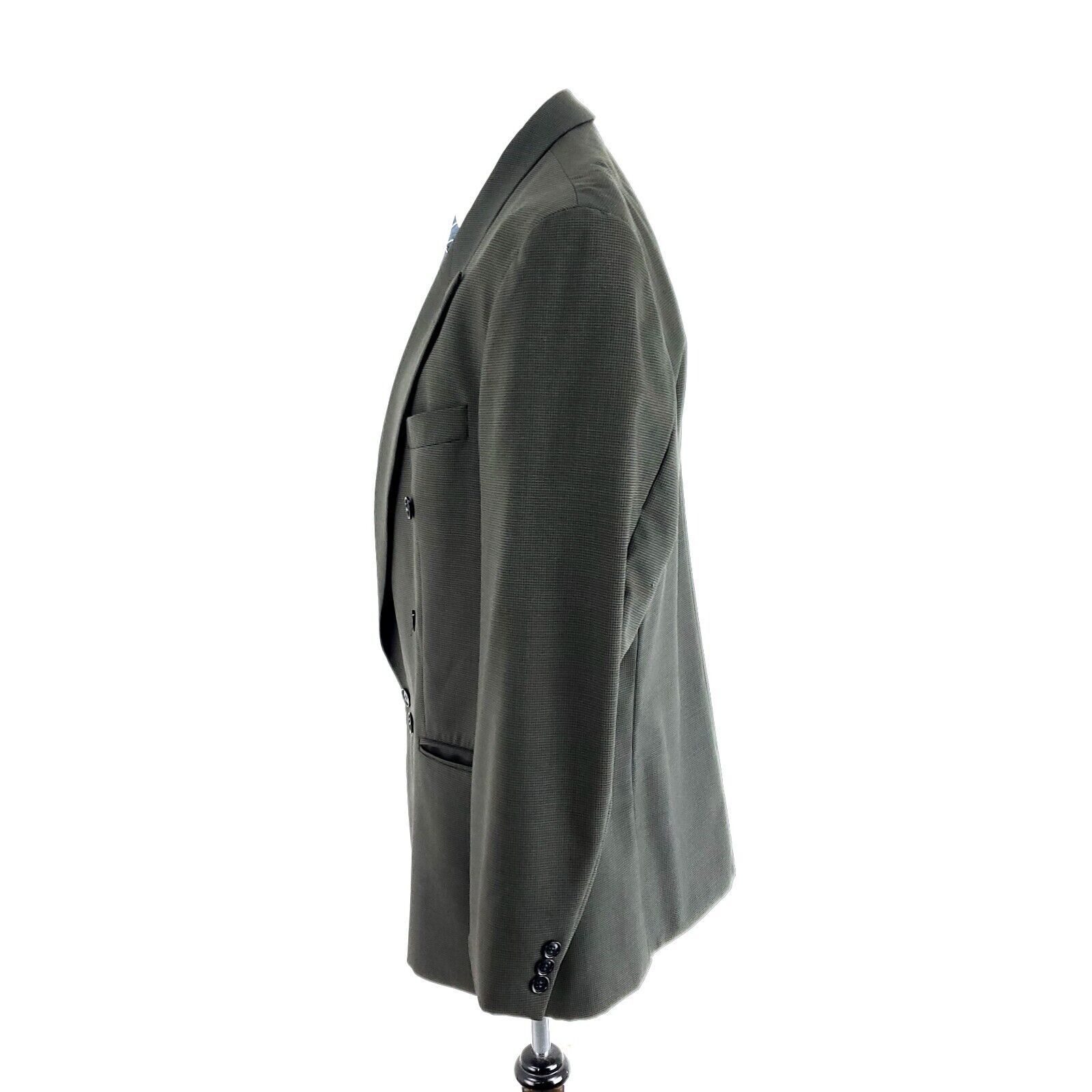 Lord & Taylor Lord & Taylor Wool Double Breasted Peak Lapel Blazer 40R Gre Size 40R - 4 Thumbnail
