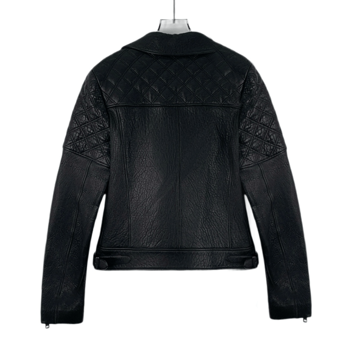 Loewe Loewe Black Quilted Lambskin Leather Zip-Up Jacket (Size S) Size S / US 4 / IT 40 - 8 Thumbnail