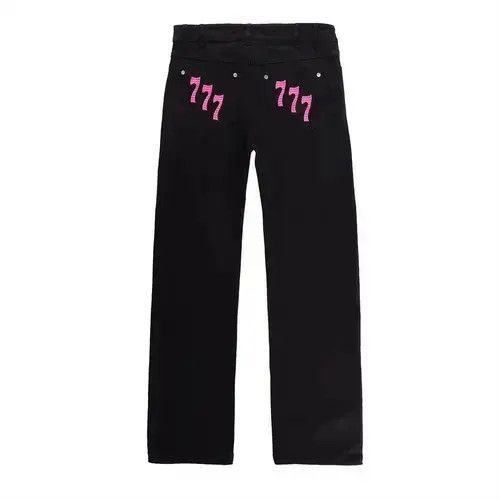 Japanese Brand 777 Black Denim Jeans Size US 32 / EU 48 - 2 Thumbnail