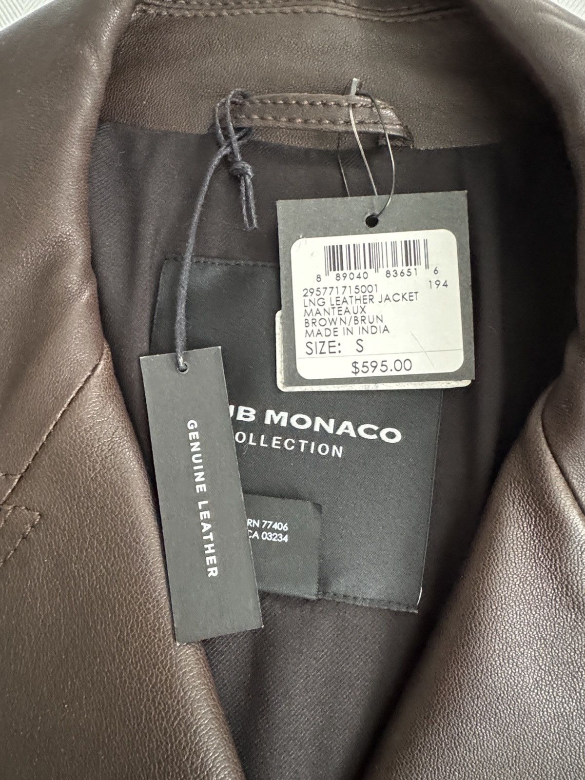 Club Monaco Club Monaco Brown Leather Moto Jacket with Belt Size S / US 4 / IT 40 - 10 Thumbnail