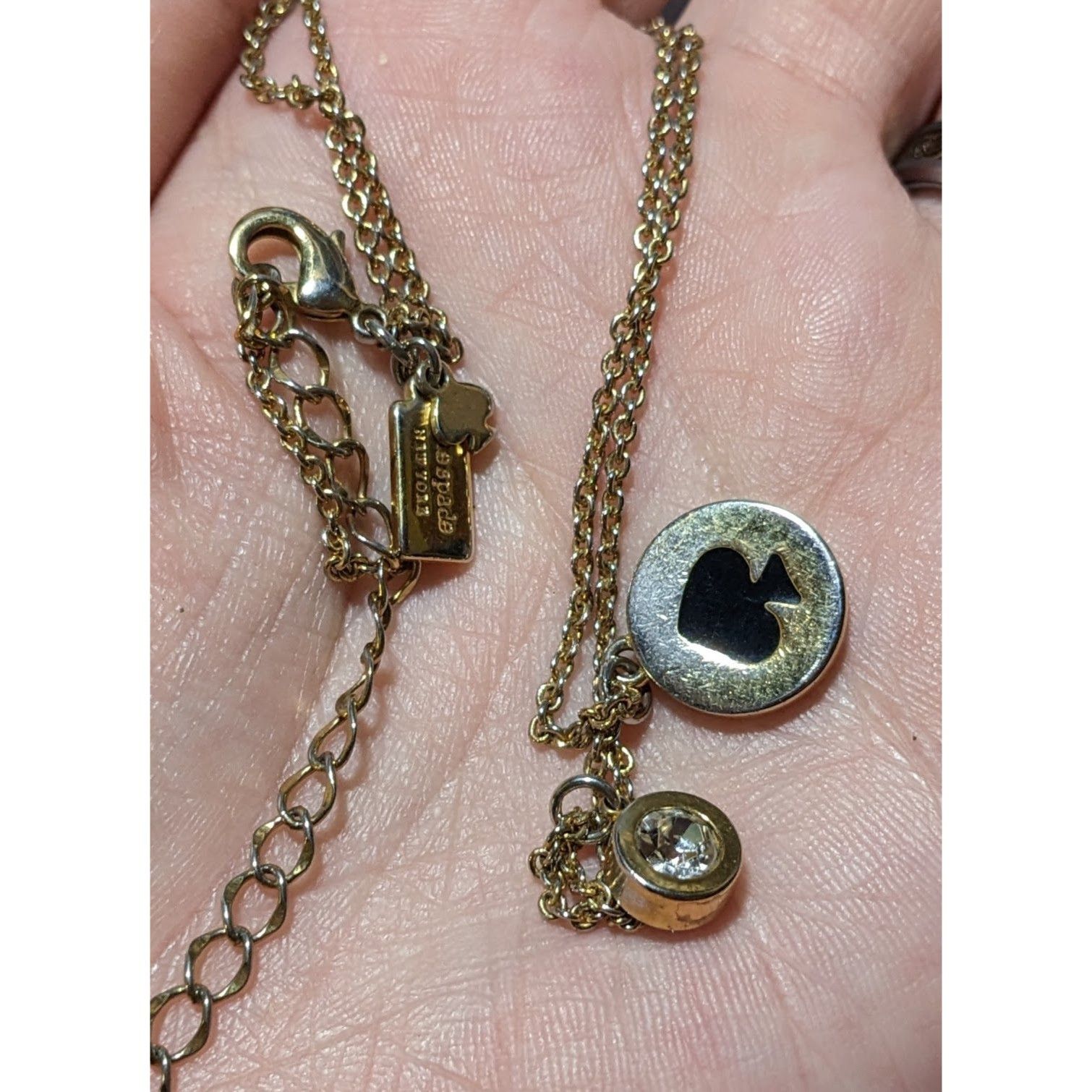 Kate Spade Kate Spade Spot The Spade Black And Gold Necklace Size ONE SIZE - 6 Thumbnail