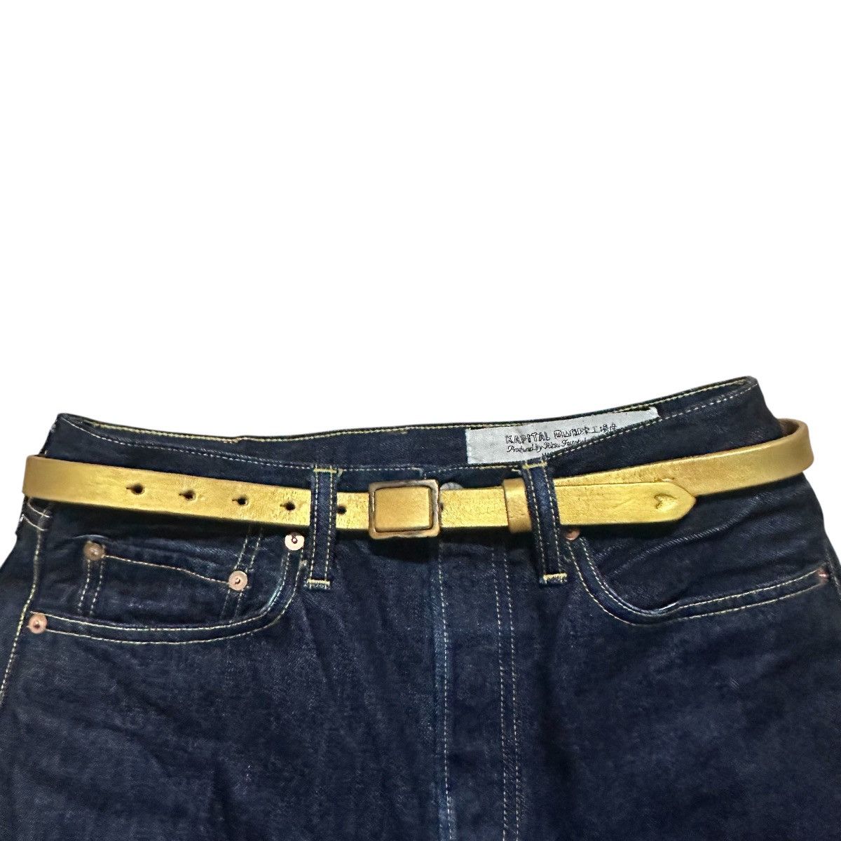 Kapital KAPITAL Gold-Coated Leather Belt Size ONE SIZE - 6 Thumbnail