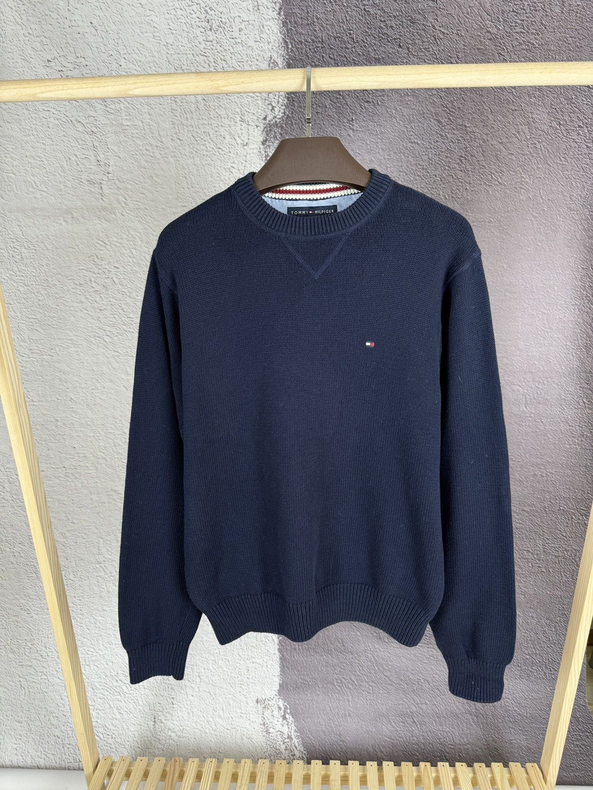 Tommy Hilfiger Tommy Hilfiger vintage blue knitted cotton sweatshirt Size US M / EU 48-50 / 2 - 1 Thumbnail
