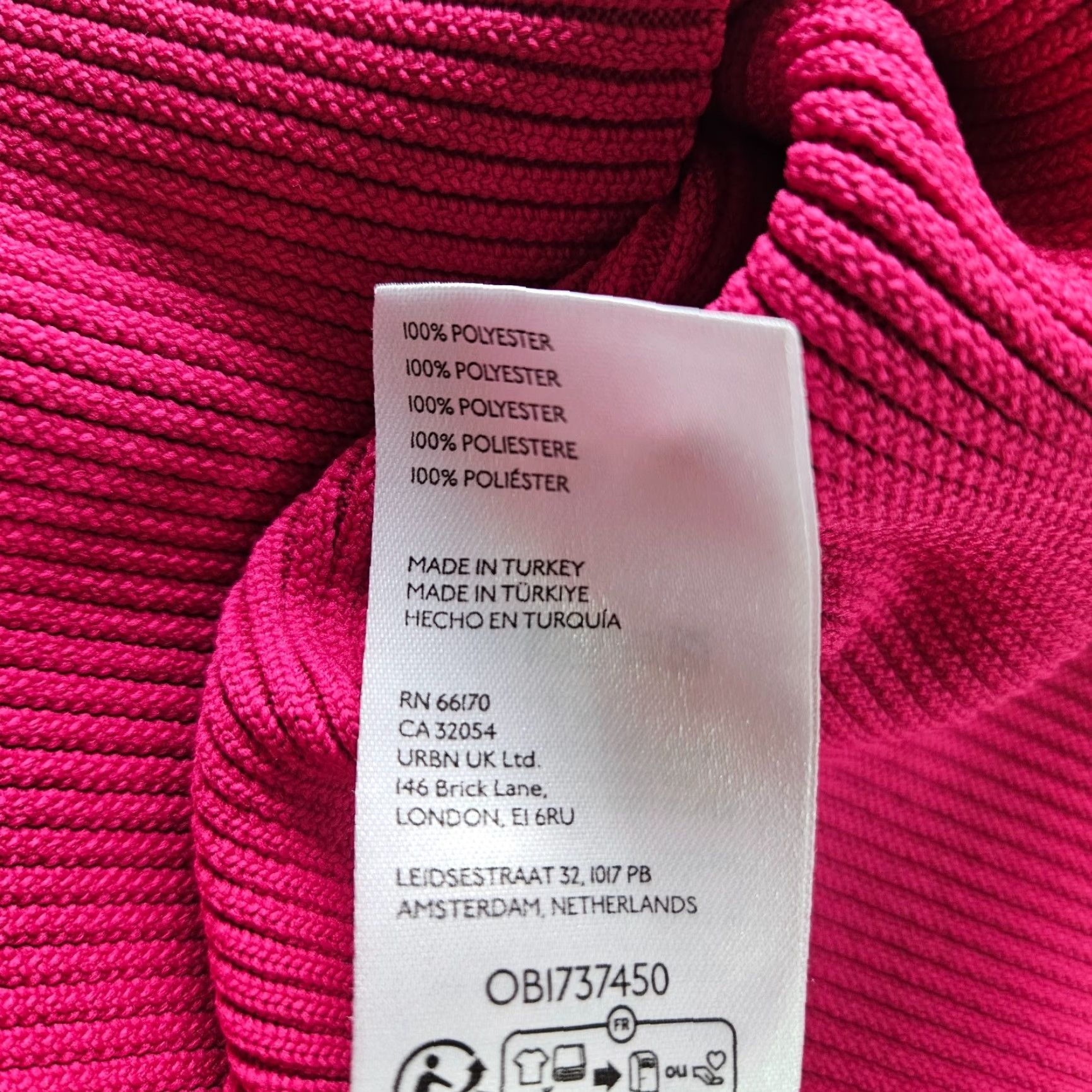 Vintage Silence + Noise Top Off The Shoulder Pink Size M Womens Regular Solid Ribbed Size M / US 6-8 / IT 42-44 - 3 Thumbnail