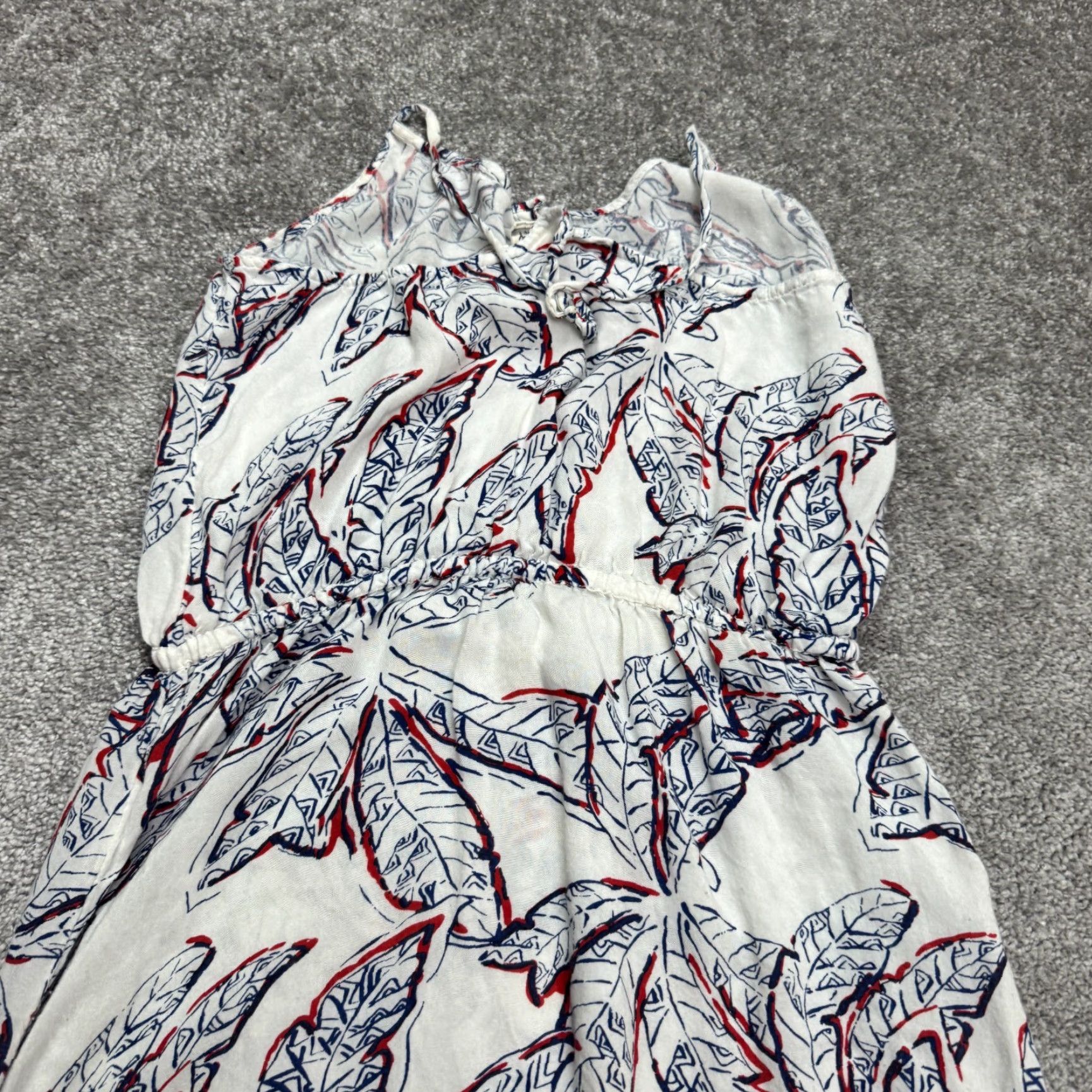 Vintage Roxy Palm Leaves Button Up Strappy Maxi Sun Dress Womens Small Drawstring Tassel Size S / US 4 / IT 40 - 3 Thumbnail