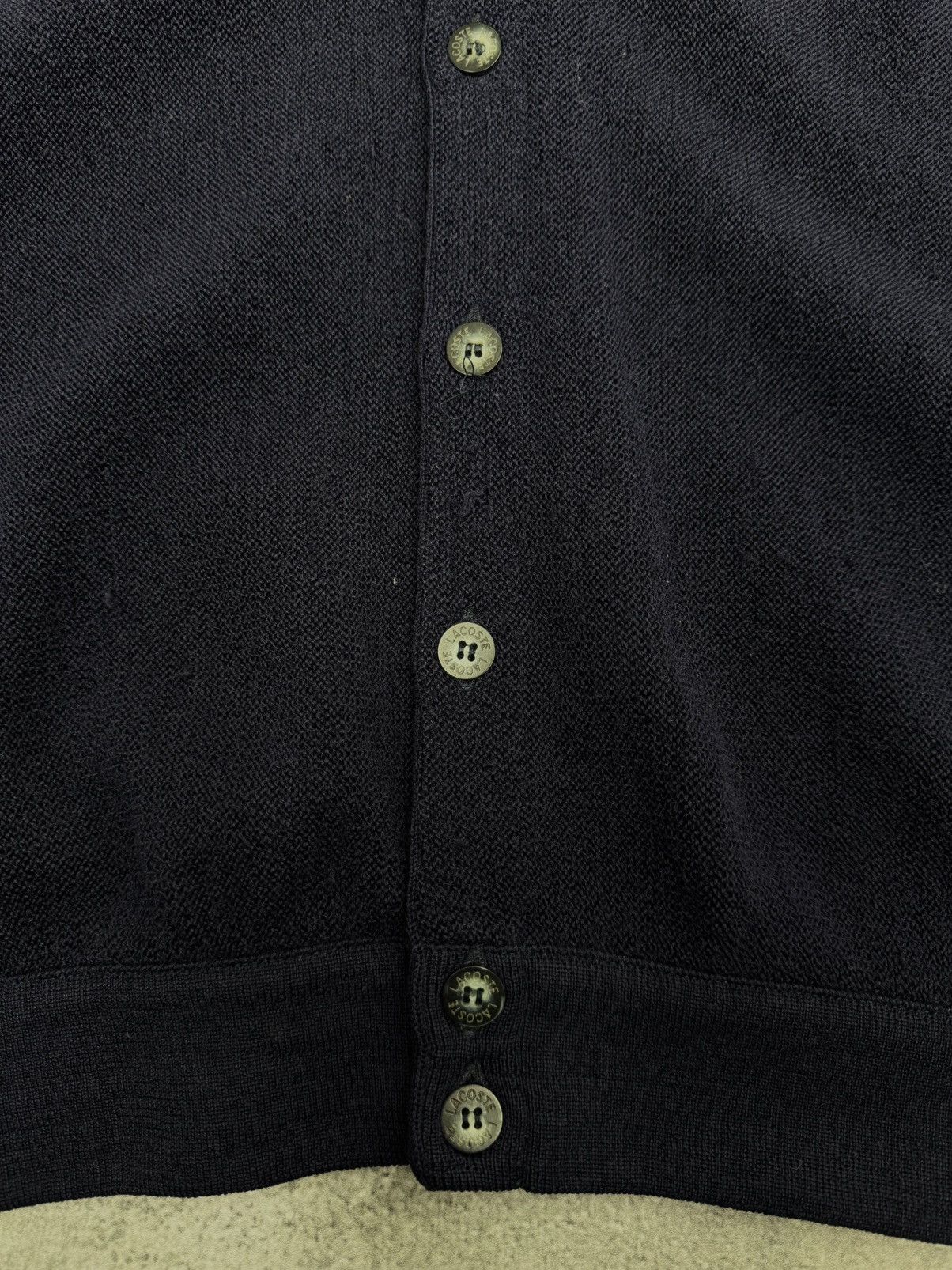 Lacoste Lacoste Men Vintage V-Neck Button Cardigan Navy Blue Casual Size US L / EU 52-54 / 3 - 6 Thumbnail