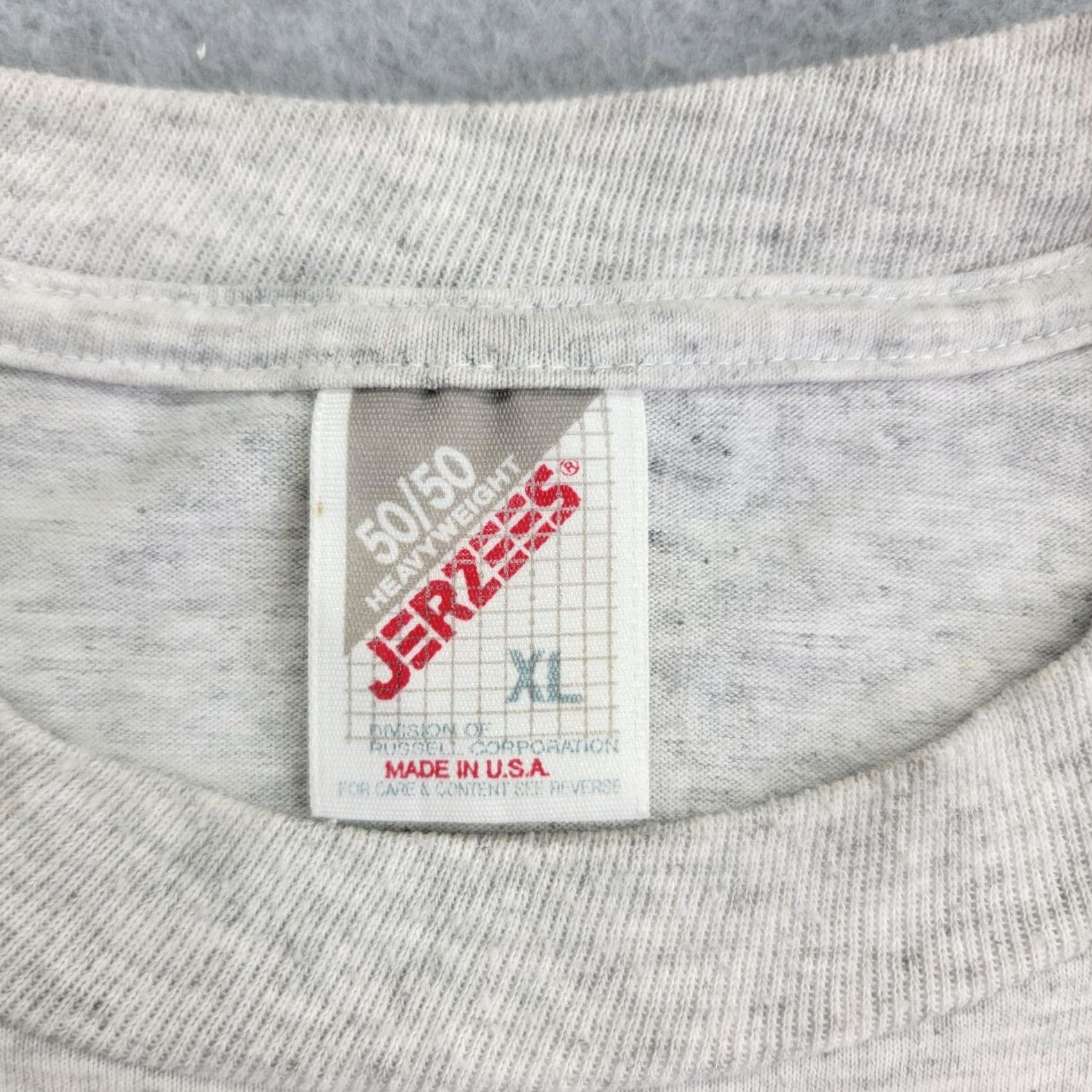 Jerzees VINTAGE Mardi Gras Run Shirt Jerzees 50/50 90s Mens XL Gray Crew Neck Short Sleeve Graphic Print T-Shirt USA 1995 Galveston Festival Sports City Size US XL / EU 56 / 4 - 3 Thumbnail