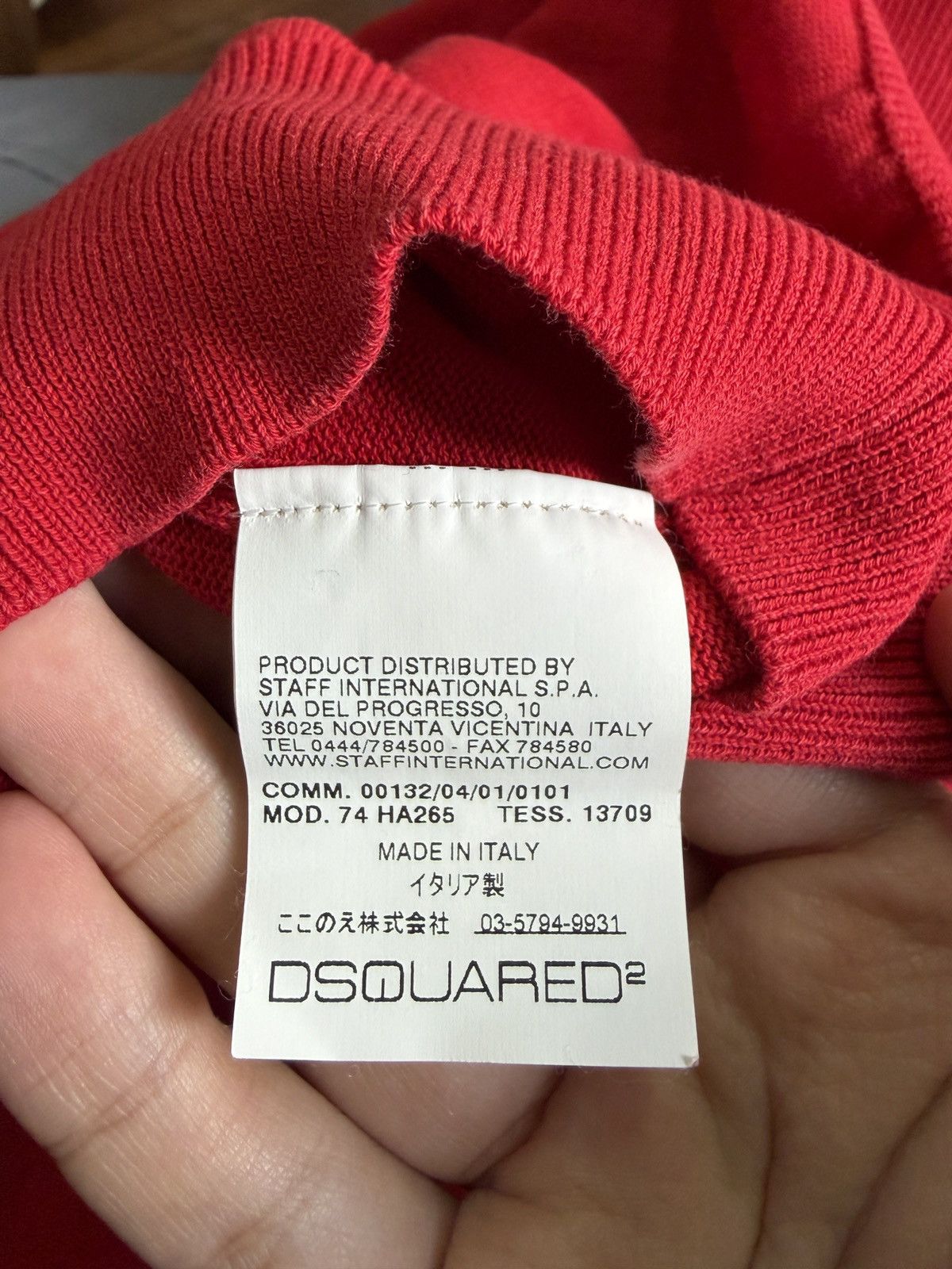 Dsquared2 DSQUARED2 Red V-Neck Cotton Knit Cardigan XL Made In Italy Size US XL / EU 56 / 4 - 6 Thumbnail