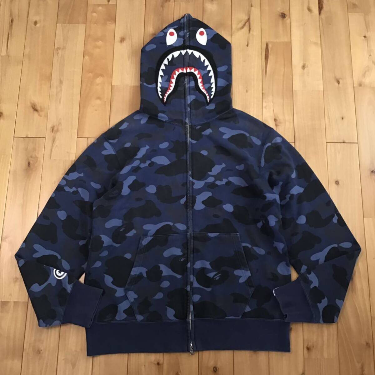 Bape 🔥XL🔥 BAPE Shark full zip hoodie Blue camo a bathing ape Size US XL / EU 56 / 4 - 2 Thumbnail