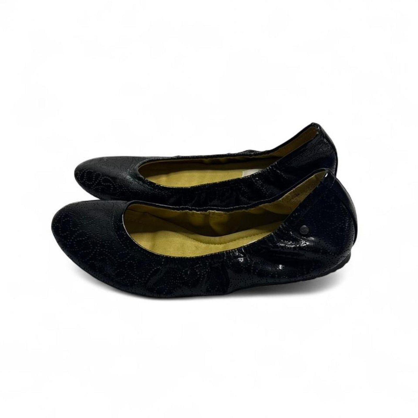 Vera Wang Simply Vera Wang Patterned Black leather ballet flats size 8 Size US 8 / IT 38 - 3 Thumbnail
