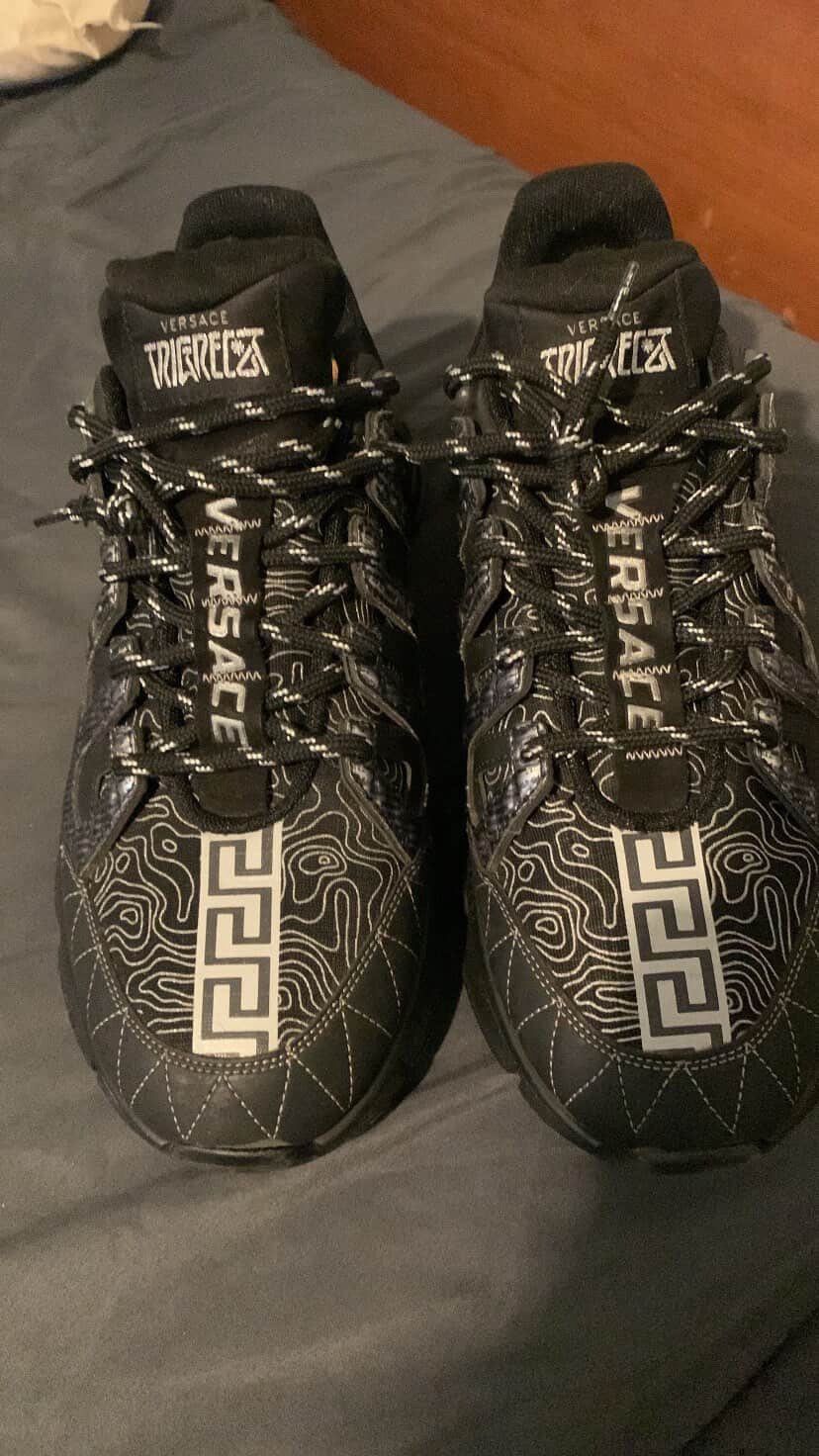 Versace Versace Trigreca black and silver low-top sneakers. Size US 11 / EU 44 - 1 Thumbnail