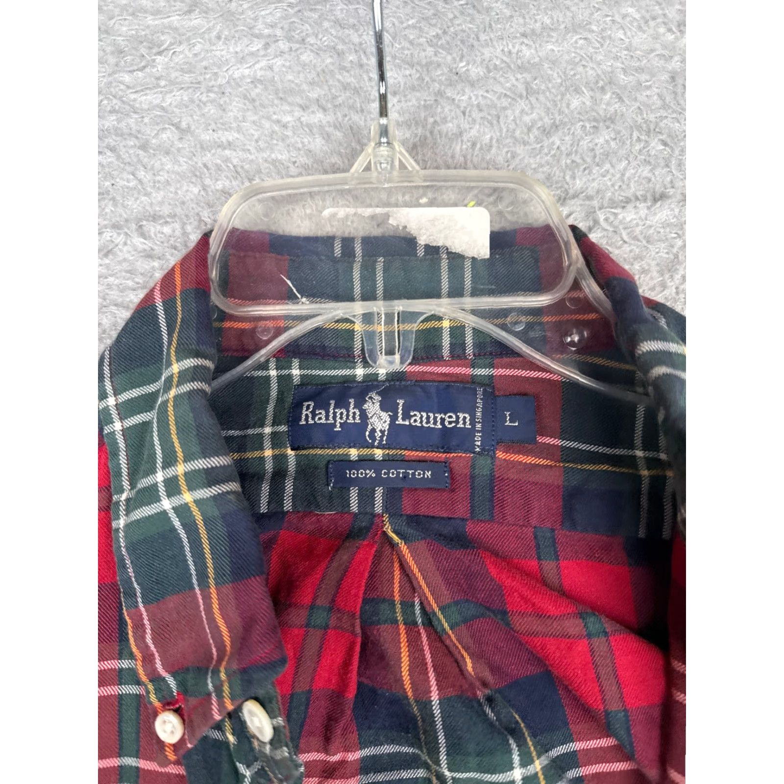 Polo Ralph Lauren Polo Ralph Lauren Shirt Men Large Red Plaid Button-Up Long Sleeve Cotton VINTAGE Size US L / EU 52-54 / 3 - 7 Thumbnail