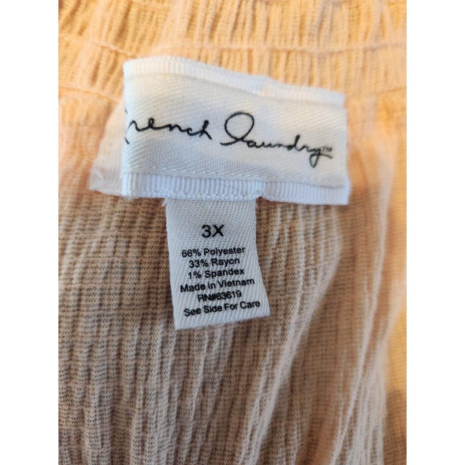 Vintage French Laundry Blouse Shirt Off the Shoulder Peach 3X Womens Casual Short Sleeve Relaxed Knit Stretchy Rayon Polyester Spandex Top Size XXL / US 16-18 / IT 52-54 - 6 Thumbnail