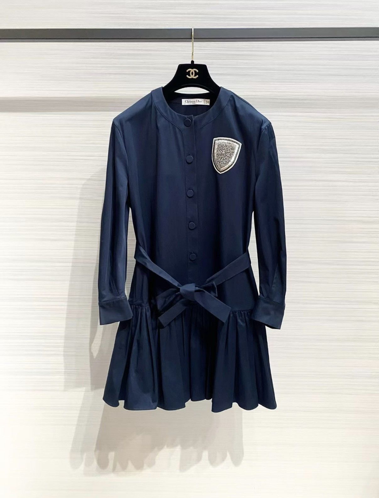 Dior Dior Classic Blue Badge Shirt Dress J33 Size S / US 4 / IT 40 - 1 Thumbnail