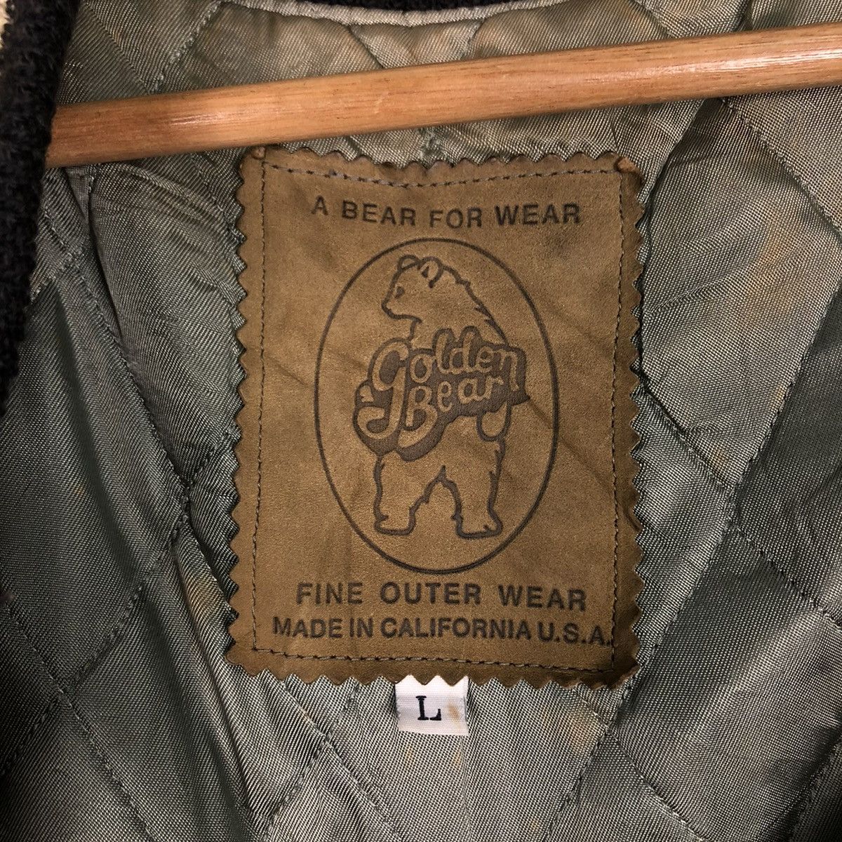Golden Bear 🔥A Bear For Wear Varsity Jacket Leather Handling Golden Bear Size US L / EU 52-54 / 3 - 15 Thumbnail