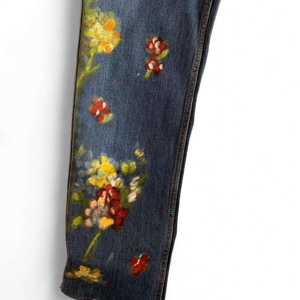 Levi's Hand painted floral Levi jeans Size US 29 - 3 Thumbnail