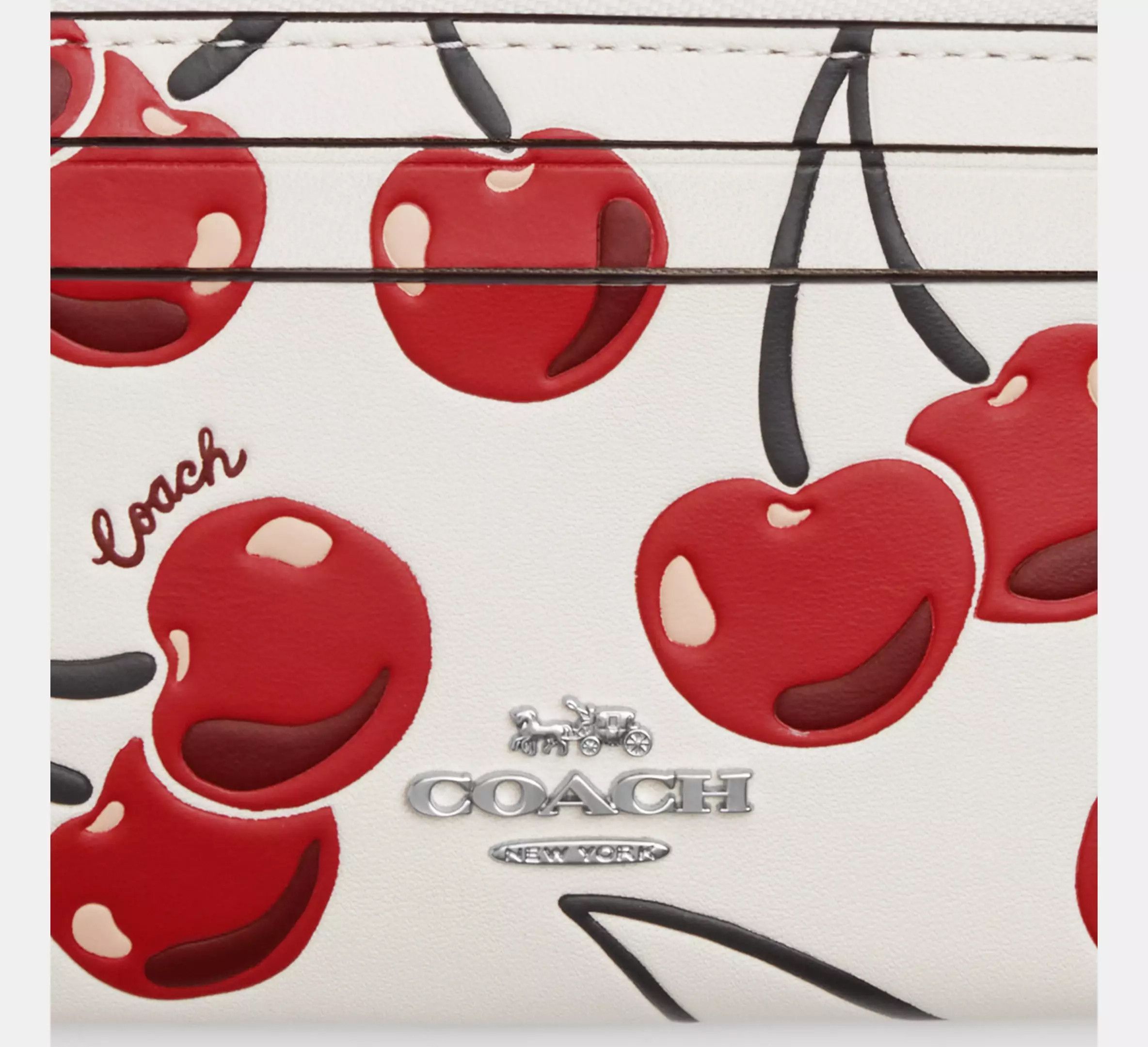 Coach 🍒 Mini Skinny Id Case With Cherry Print CZ463 Size ONE SIZE - 8 Thumbnail