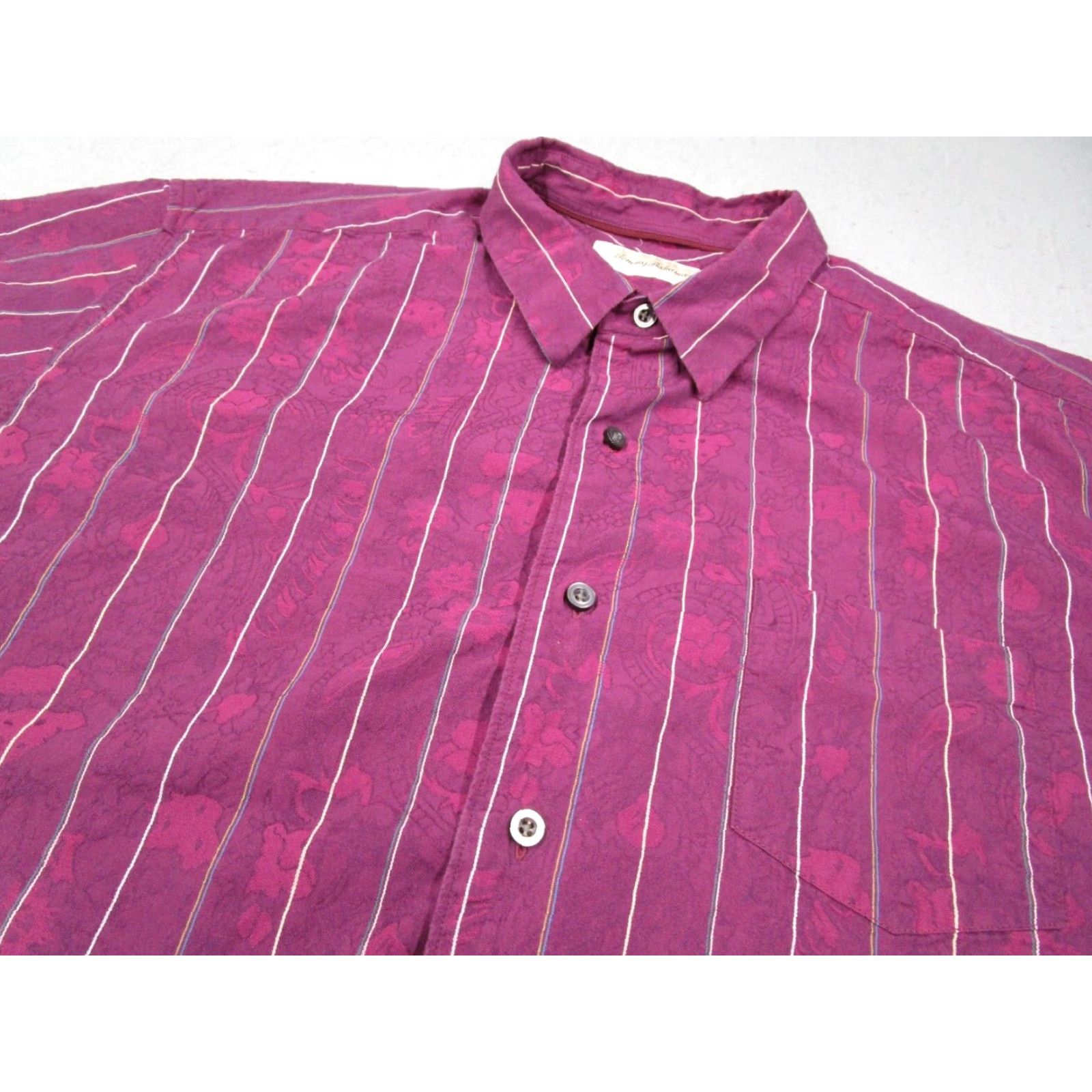 Tommy Bahama VINTAGE Tommy Bahama Shirt Men 2XL Long Sleeve Purple Button Up Silk Blend Abstract Art Work Size US XXL / EU 58 / 5 - 2 Thumbnail