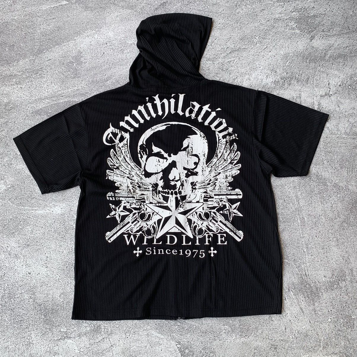Japanese Brand Wild Life Y2k Punk Skull ziphoodie - ifsixwasnine lgb style Size US XXL / EU 58 / 5 - 3 Thumbnail