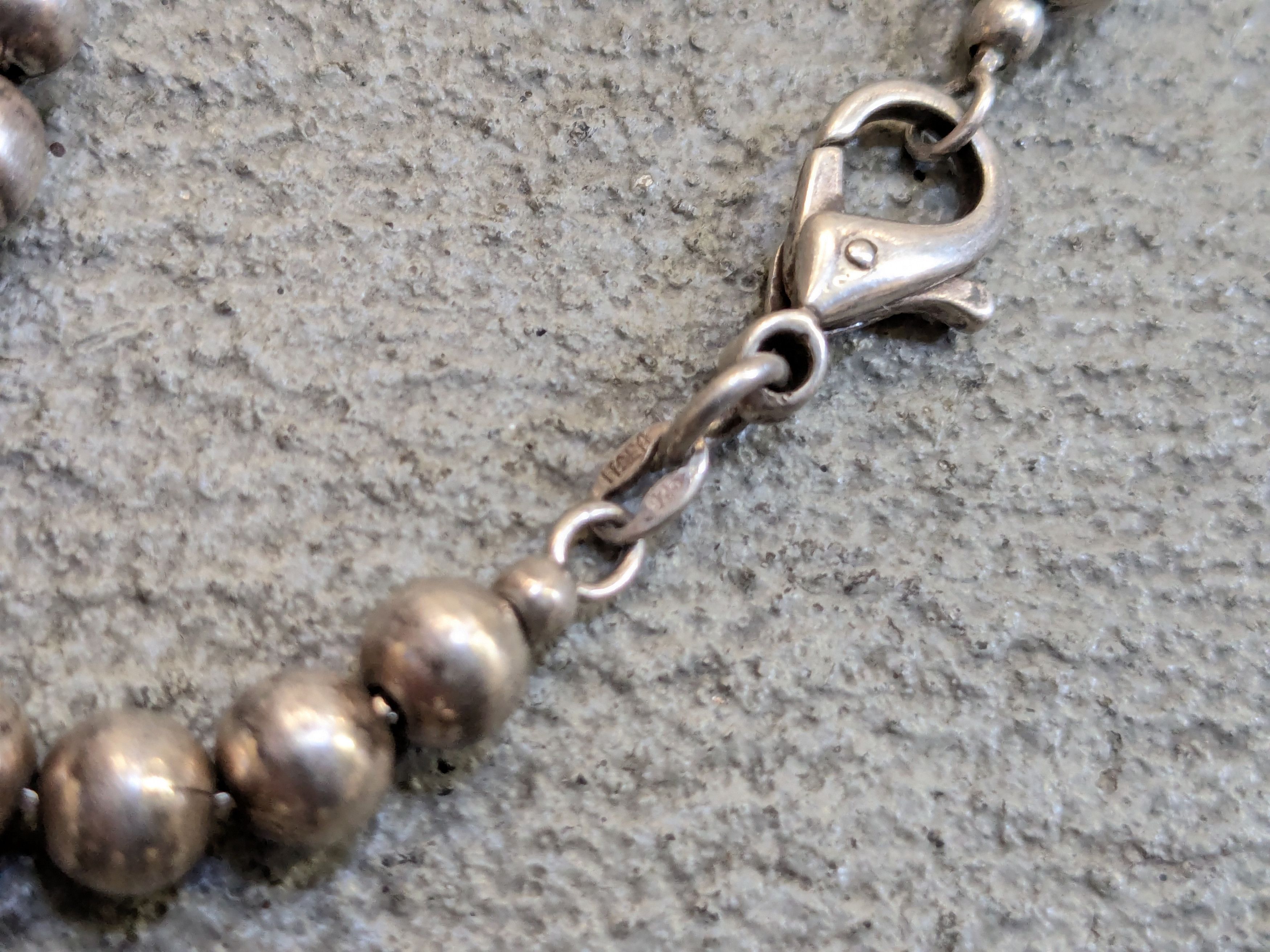 Sterling Silver Sterling Silver Necklace Ball Round Graduated Beads 32" Size ONE SIZE - 8 Thumbnail