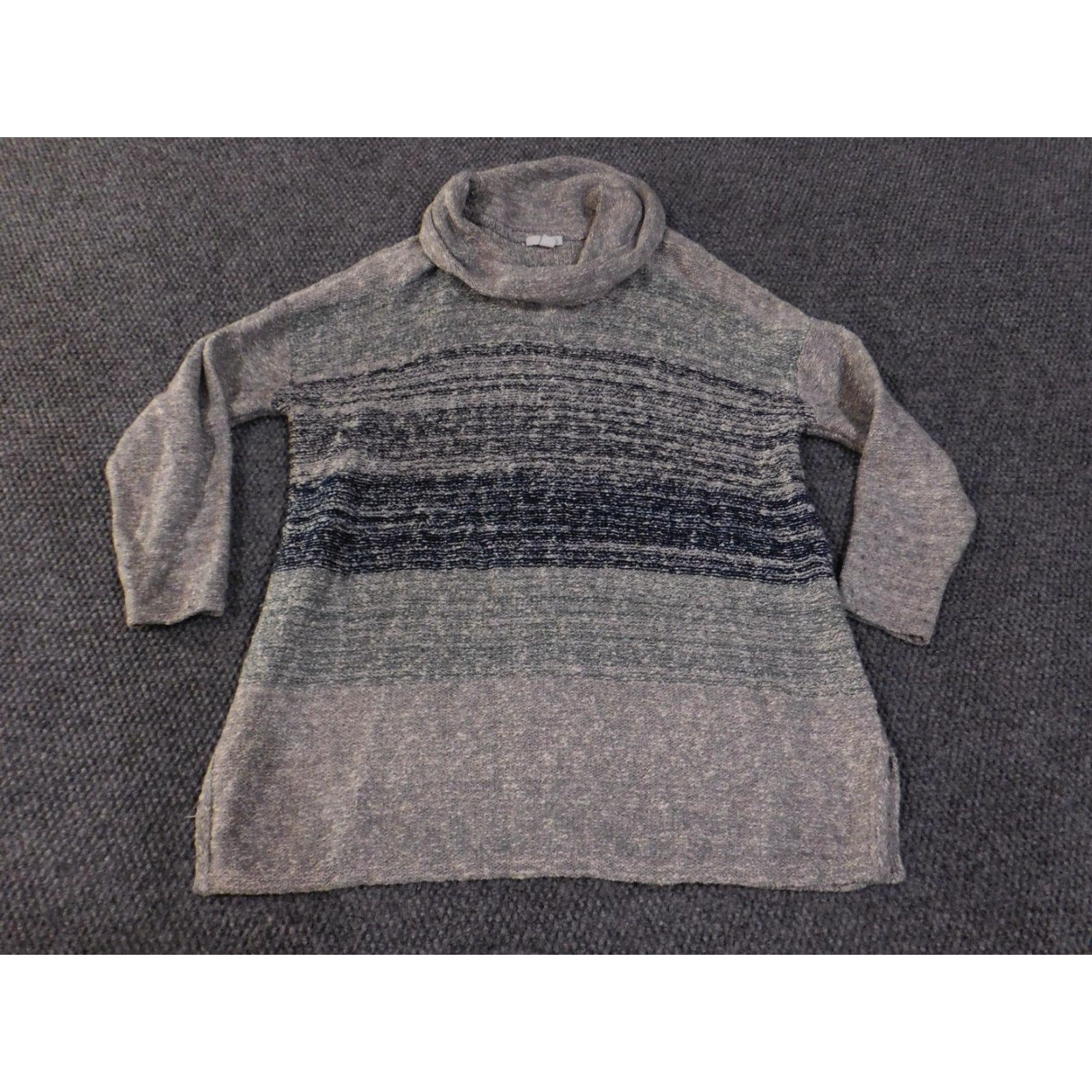 J. Jill VINTAGE J.Jill Sweater Tunic Womens Medium Gray Marled Knit Pullover Cowl Cotton Blend Size M / US 6-8 / IT 42-44 - 2 Thumbnail