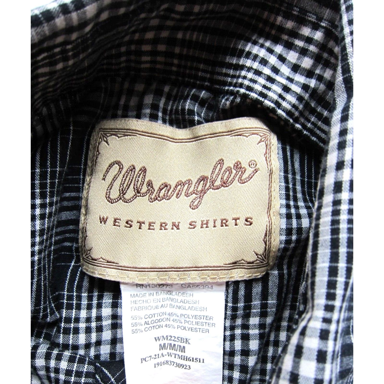 Wrangler Vintage Wrangler Black White Plaid Snap Button Short Sleeve Western Shirt Medium Size US M / EU 48-50 / 2 - 4 Thumbnail