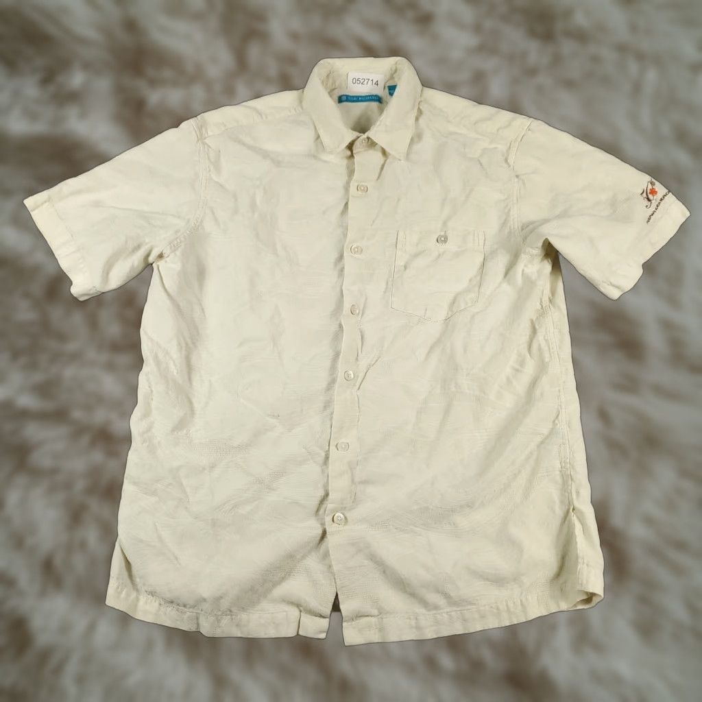 Tori Richard VINTAGE Tori Richard Men's Shirt Short Sleeve Large Beige Casual Hawaiian Aloha Modern Size US L / EU 52-54 / 3 - 1 Thumbnail