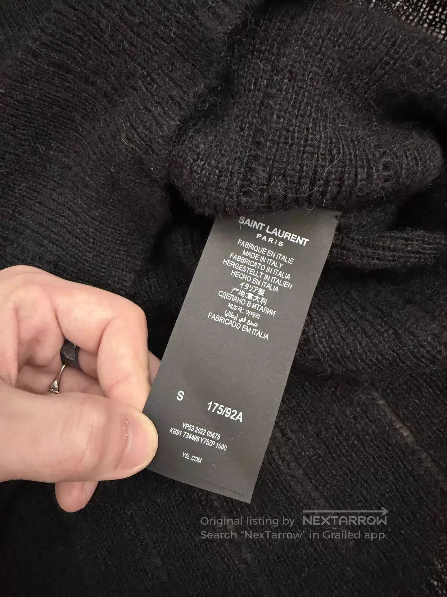 Saint Laurent Paris Black Long Sleeve Knit Sweater Size S. Size US S / EU 44-46 / 1 - 5 Thumbnail