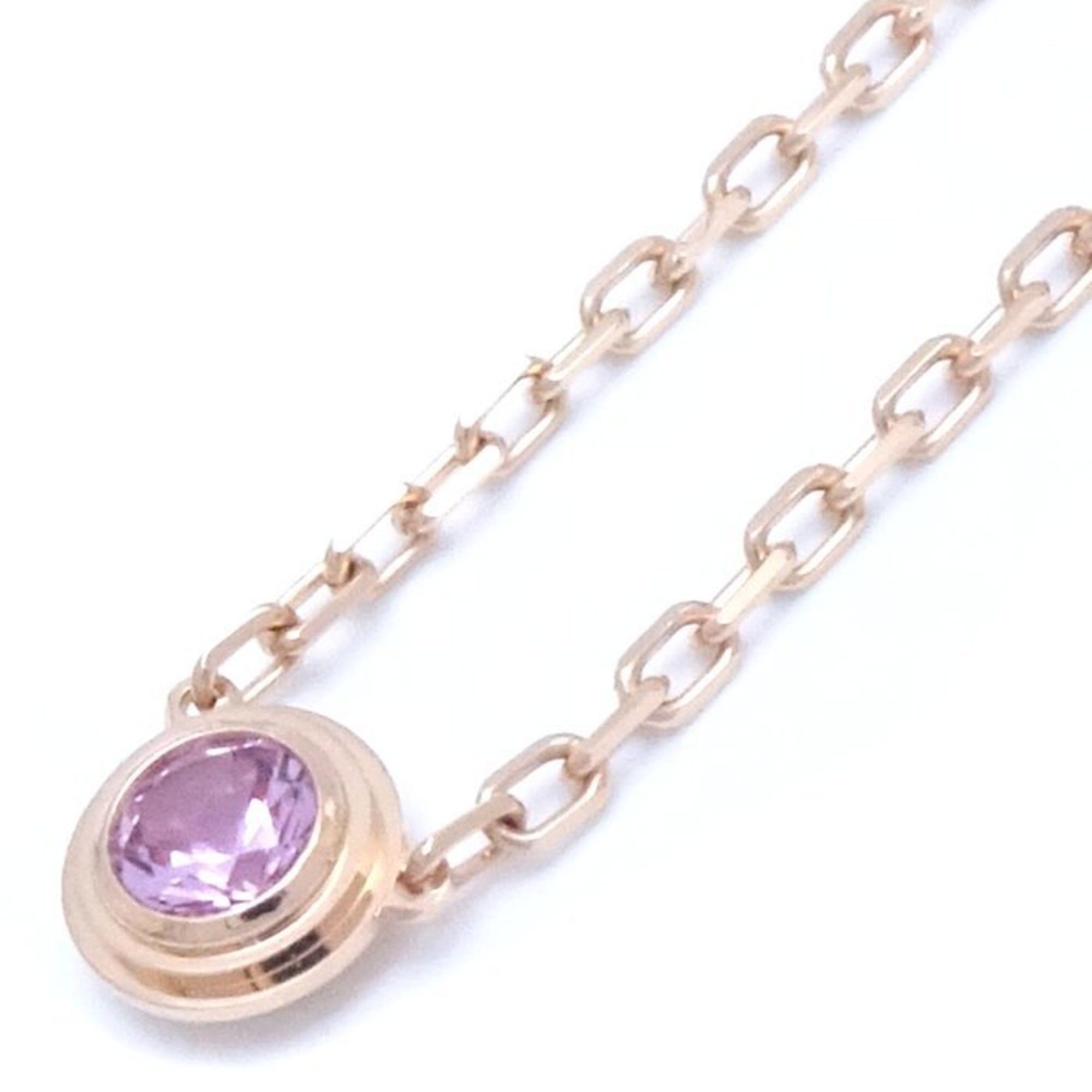 image of Cartier Amour Necklace 1P Pink Sapphire Diamant Legende B7218400 K18Pg Gold 291629, Women's