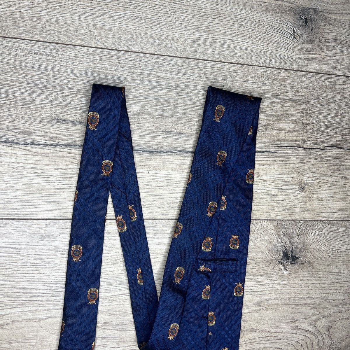 Burberry Vintage Burberry Silk Neck Ties Navy Nova Check Monogram Size ONE SIZE - 8 Thumbnail