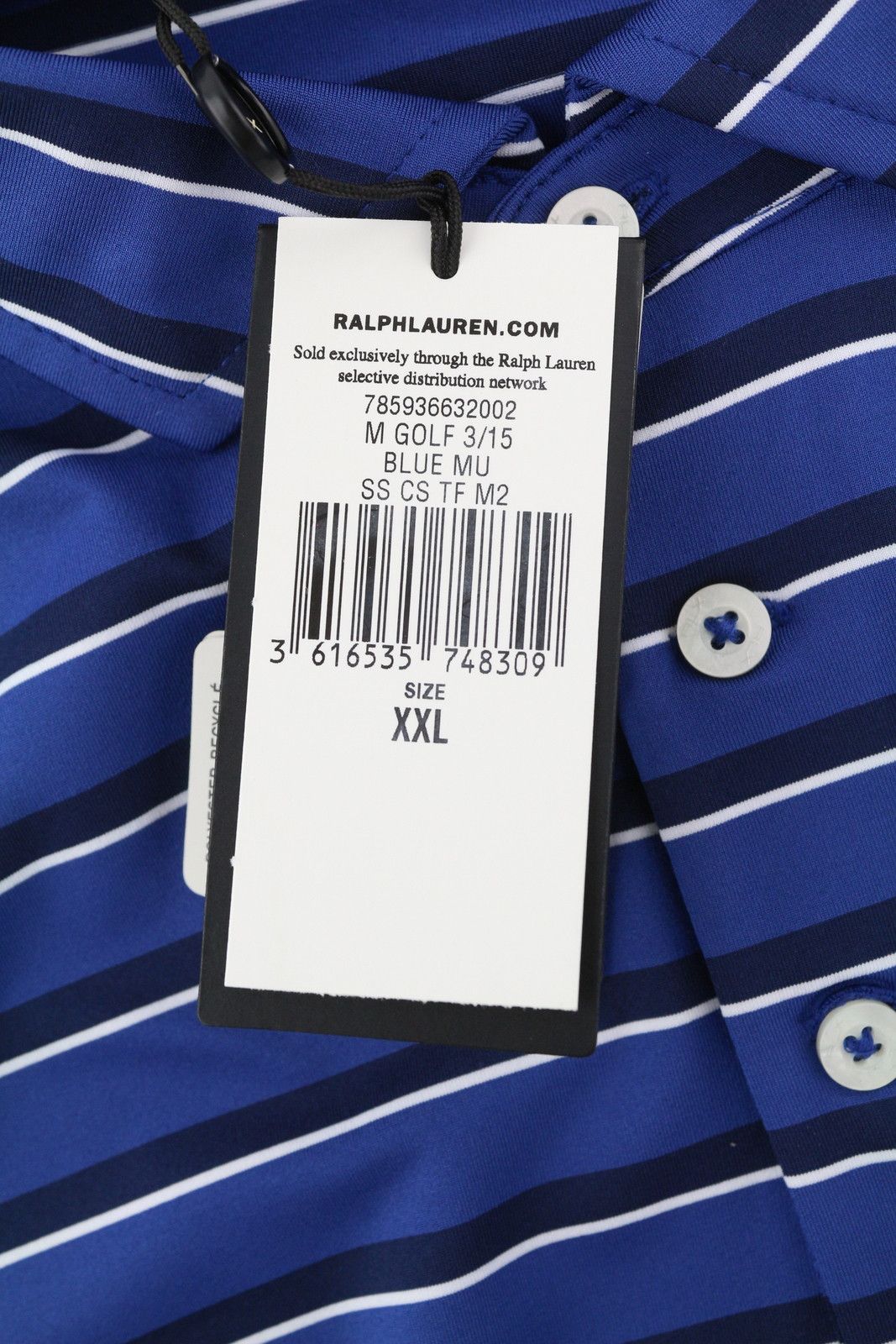 RLX Ralph Lauren GOLF 2XL Blue Striped Polo 84558 Size US XXL / EU 58 / 5 - 8 Thumbnail