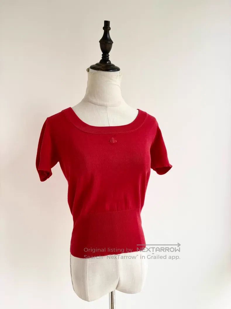 Vivienne Westwood Vivienne Westwood Bright Red Short Sleeve Knit Sweater Size L / US 10 / IT 46 - 1 Thumbnail